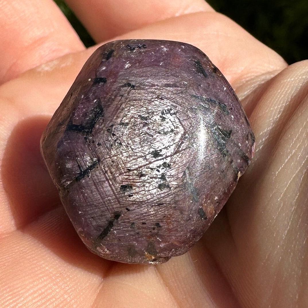 Beautiful Natural Polished Ruby, Mined out of India, Has a gorgeous chatoyancy, July Birthstone, Root Chakra, Ruby, 28.82 Grams