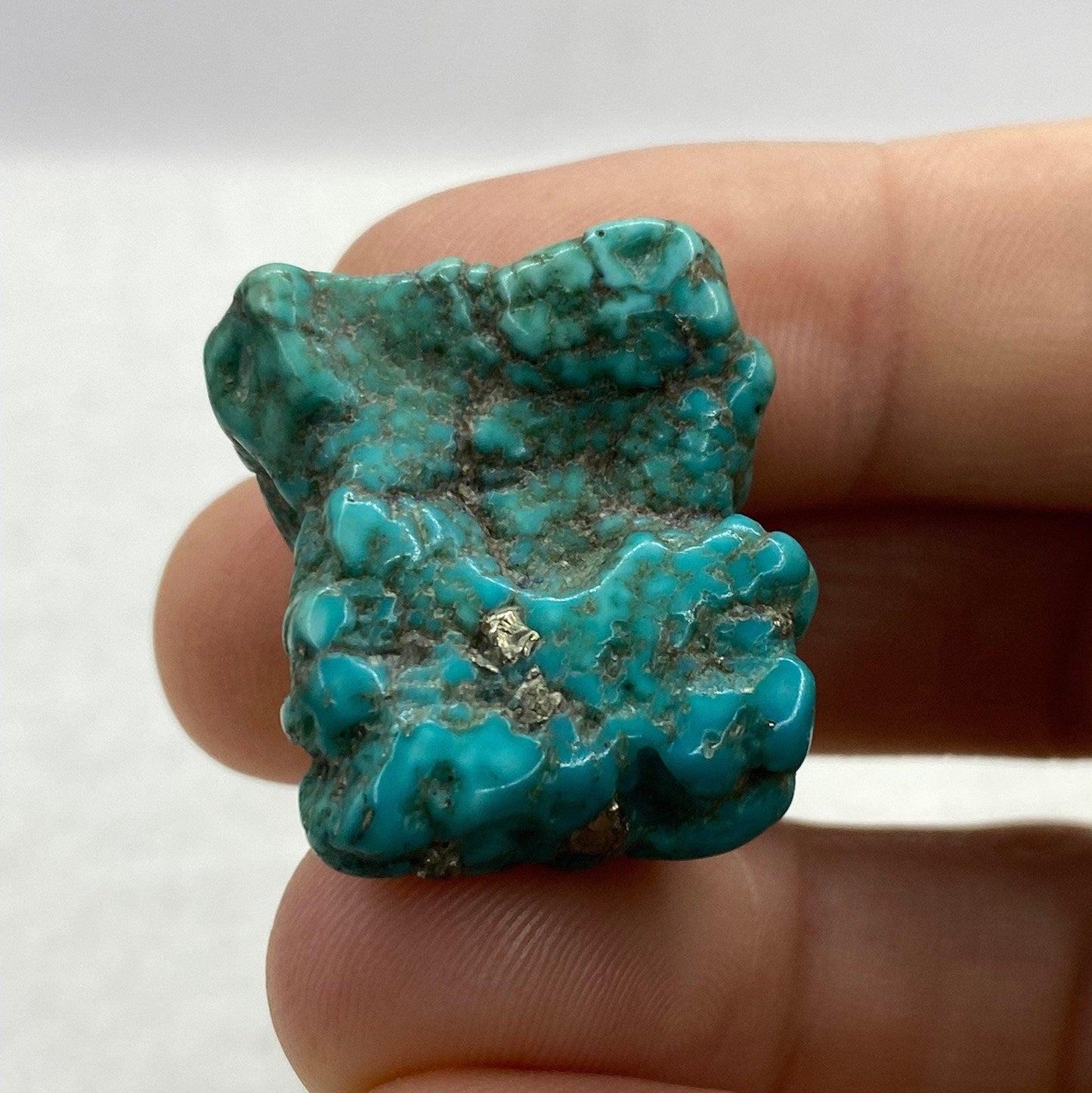 Beautiful High Quality Kingman Turquoise, Nugget, Ithaca Peak, Rock Collection, Reiki, Pyrite, Arizona Turquoise, 12.84 grams|64.2 carats