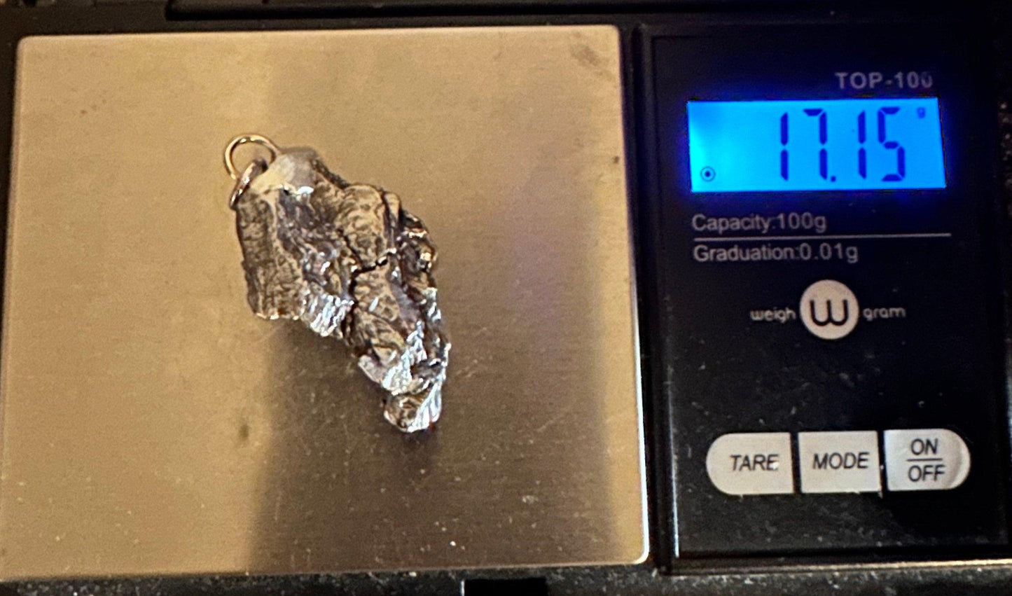 Unique and Rare Campo del Cielo Meteorite Nugget Pendant, 17.15 grams, Astronomy Gift, Authentic Meteorite, Space Gift, Space Jewelry, Reiki