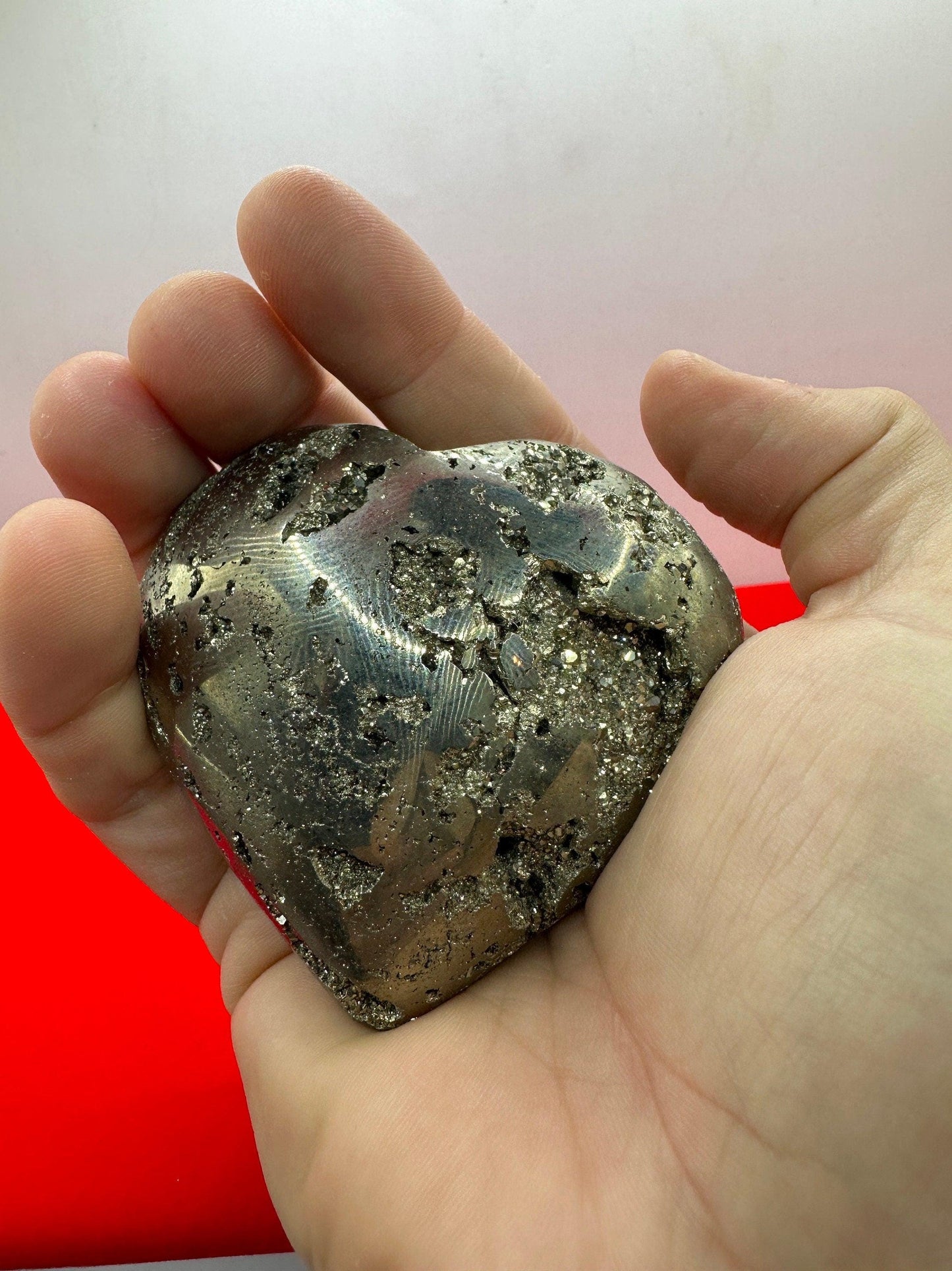 Beautiful Pyrite Heart, Pyrite, Heart Shaped, Balance, Heart, Arizona Pyrite, willpower, Mothers Day, Fools Gold, 11.5 ounces