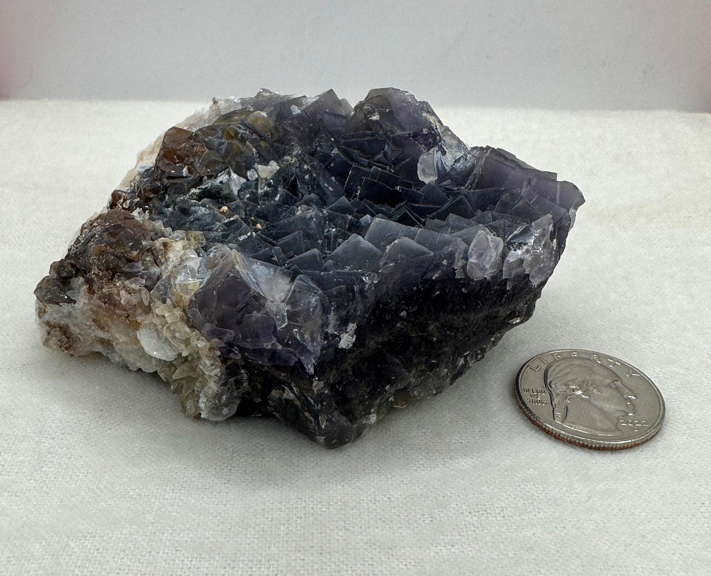 Beautiful Natural Purple Fluorite Crystal, Dog Tooth Calcite, Fluorite, Pakistan, Balancing, Superb Luster, Third Eye, 384 grams