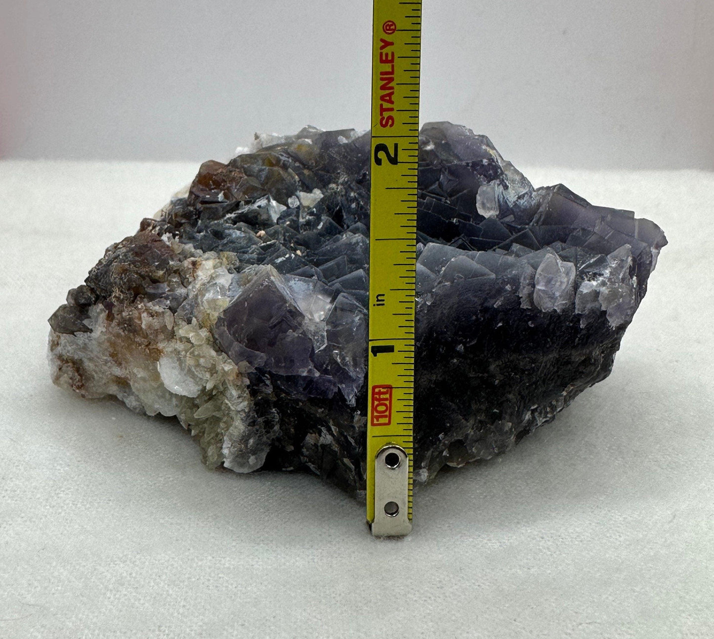 Beautiful Natural Purple Fluorite Crystal, Dog Tooth Calcite, Fluorite, Pakistan, Balancing, Superb Luster, Third Eye, 384 grams