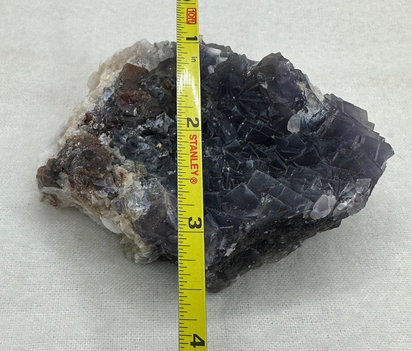 Beautiful Natural Purple Fluorite Crystal, Dog Tooth Calcite, Fluorite, Pakistan, Balancing, Superb Luster, Third Eye, 384 grams