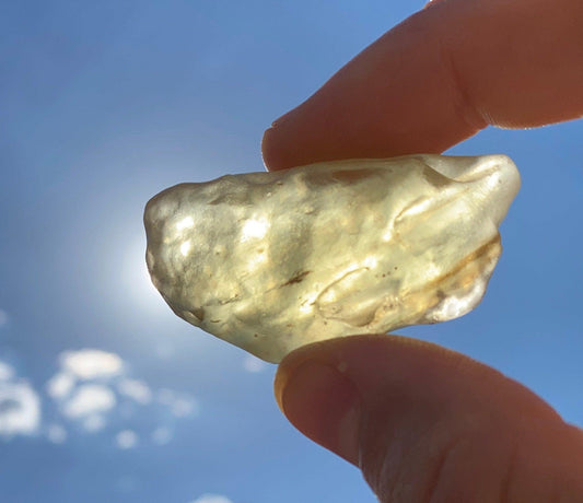 Libyan Desert Glass, Rare Green Color, Reiki, Libyan Gold Tektite, Golden Moldavite, Manifestation, Astronomy Gift, 26.04 grams