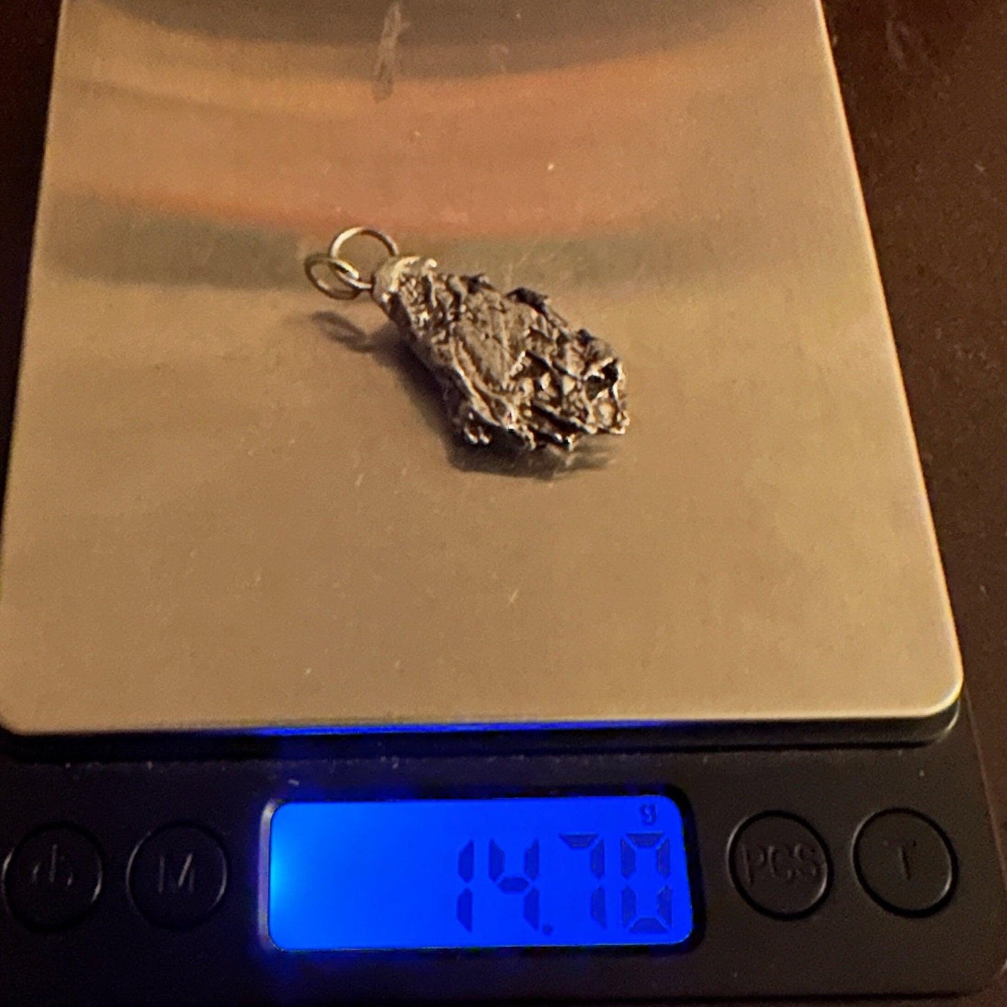 Campo del Cielo Meteorite Pendant, Astronomy Gift, Meteorite Jewelry, Iron Meteorite, Meteorite Pendant, COA, Astronomy Gift, 14.70 Grams