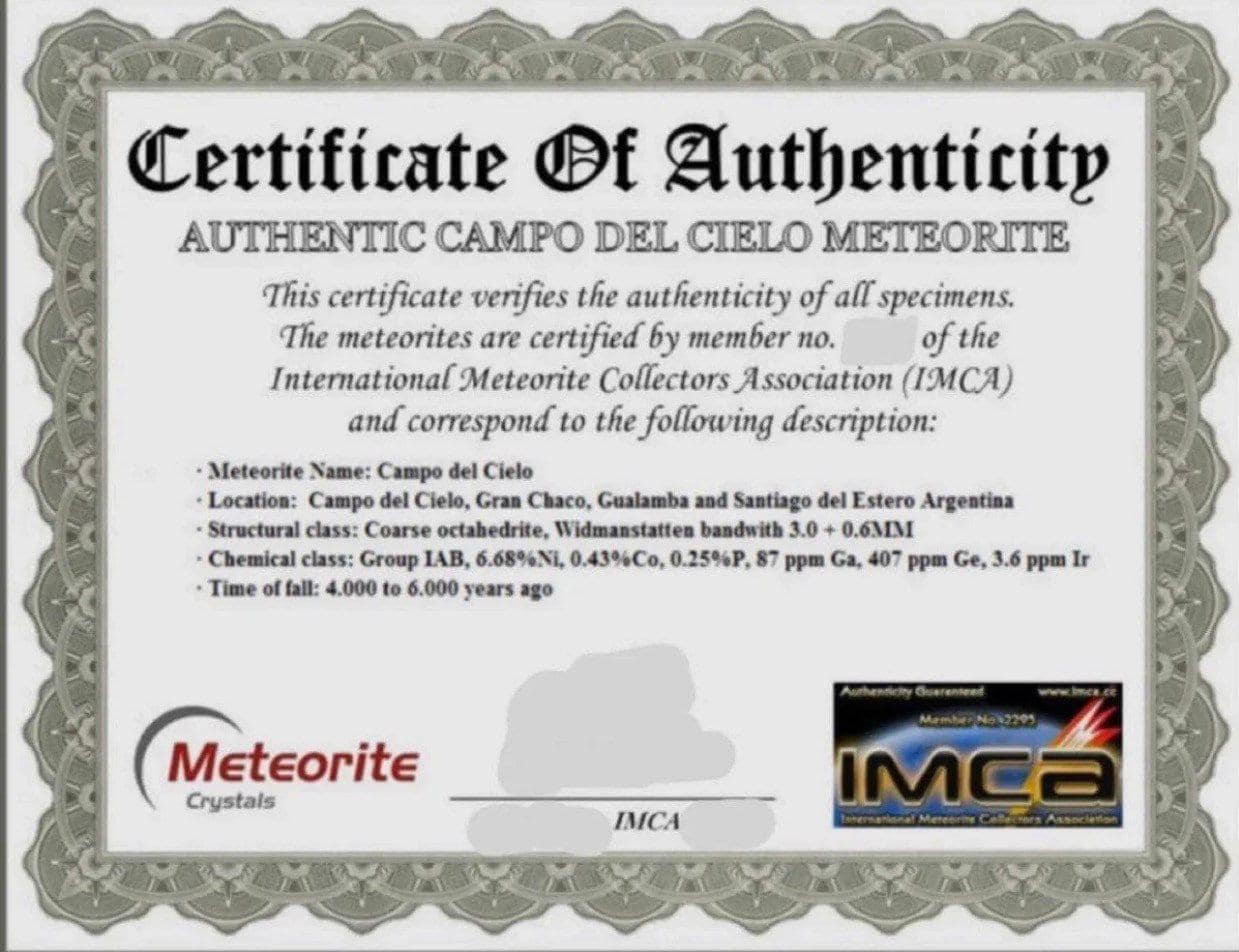 Campo del Cielo Meteorite Pendant: Iron Meteorite, Astronomy Jewelry, COA, 15.97 grams