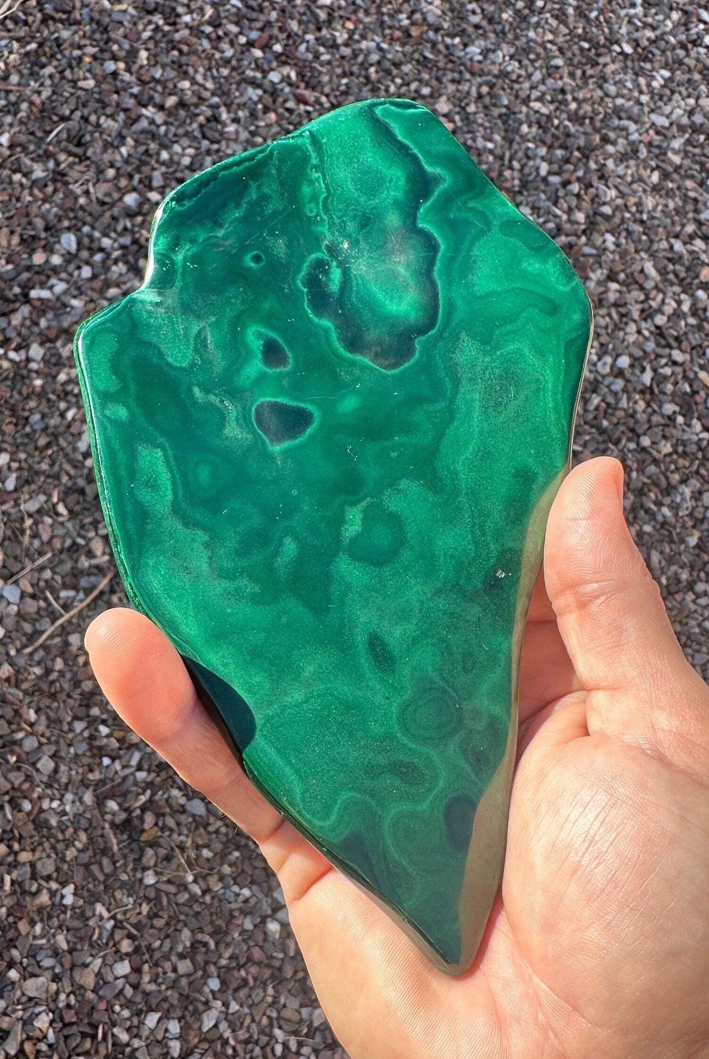 Polished Malachite Formation, Malachite Paperweight, Malachite Centerpiece, Heart Chakra, Excellent Quality, Protection, 414 grams, 14.6 oz