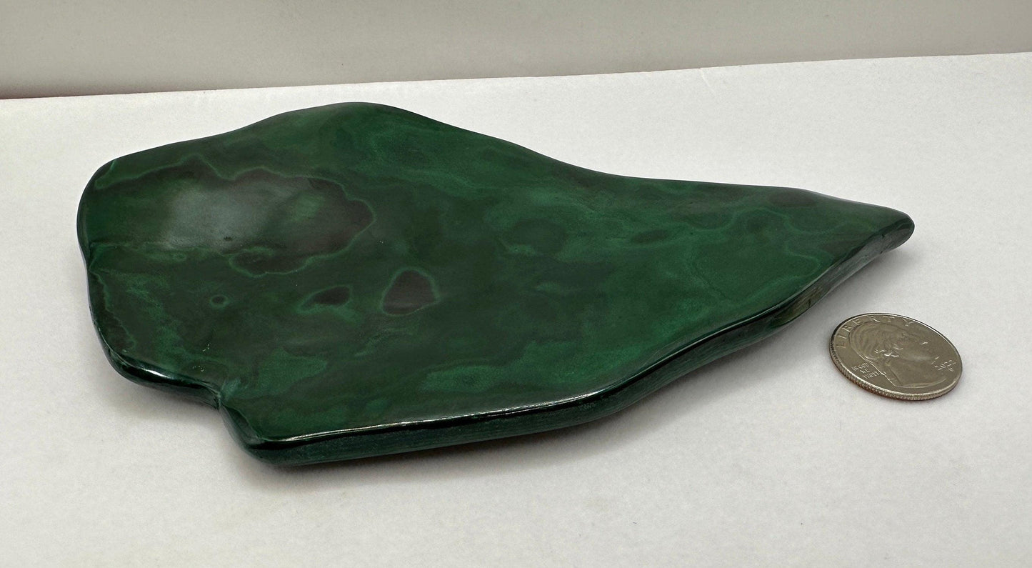 Polished Malachite Formation, Malachite Paperweight, Malachite Centerpiece, Heart Chakra, Excellent Quality, Protection, 414 grams, 14.6 oz