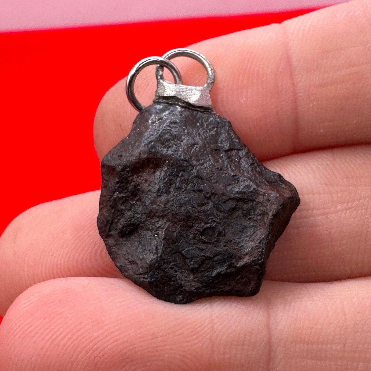 Rare Canyon Diablo Meteorite Pendant 10.22 grams, Beautiful and unique meteorite formation, Astronomy Gift, Space Gift, Iron Meteorite