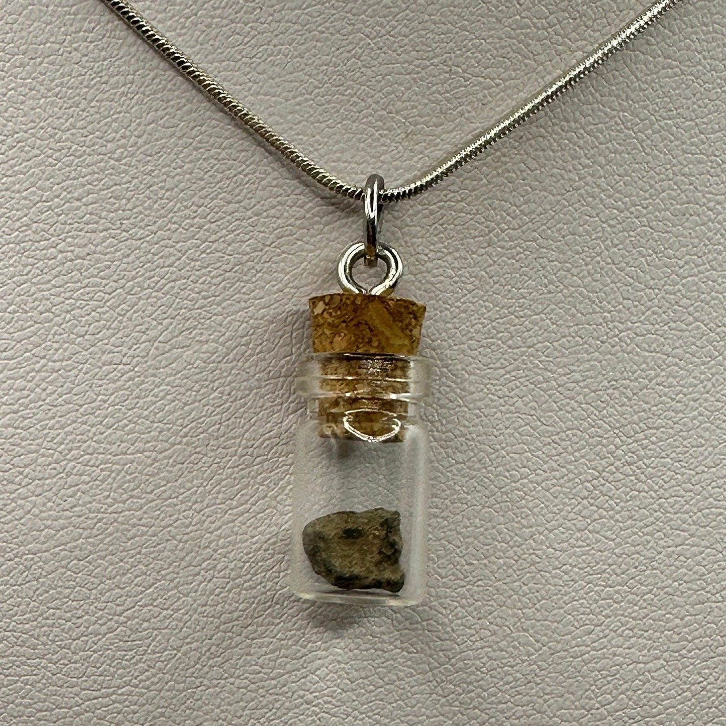 Mars in a Bottle Pendant, Bottle Pendant, Martian, Mars Shergottite, Martian Meteorite, Mars Gift, Handmade Pendant, Astronomy Gift