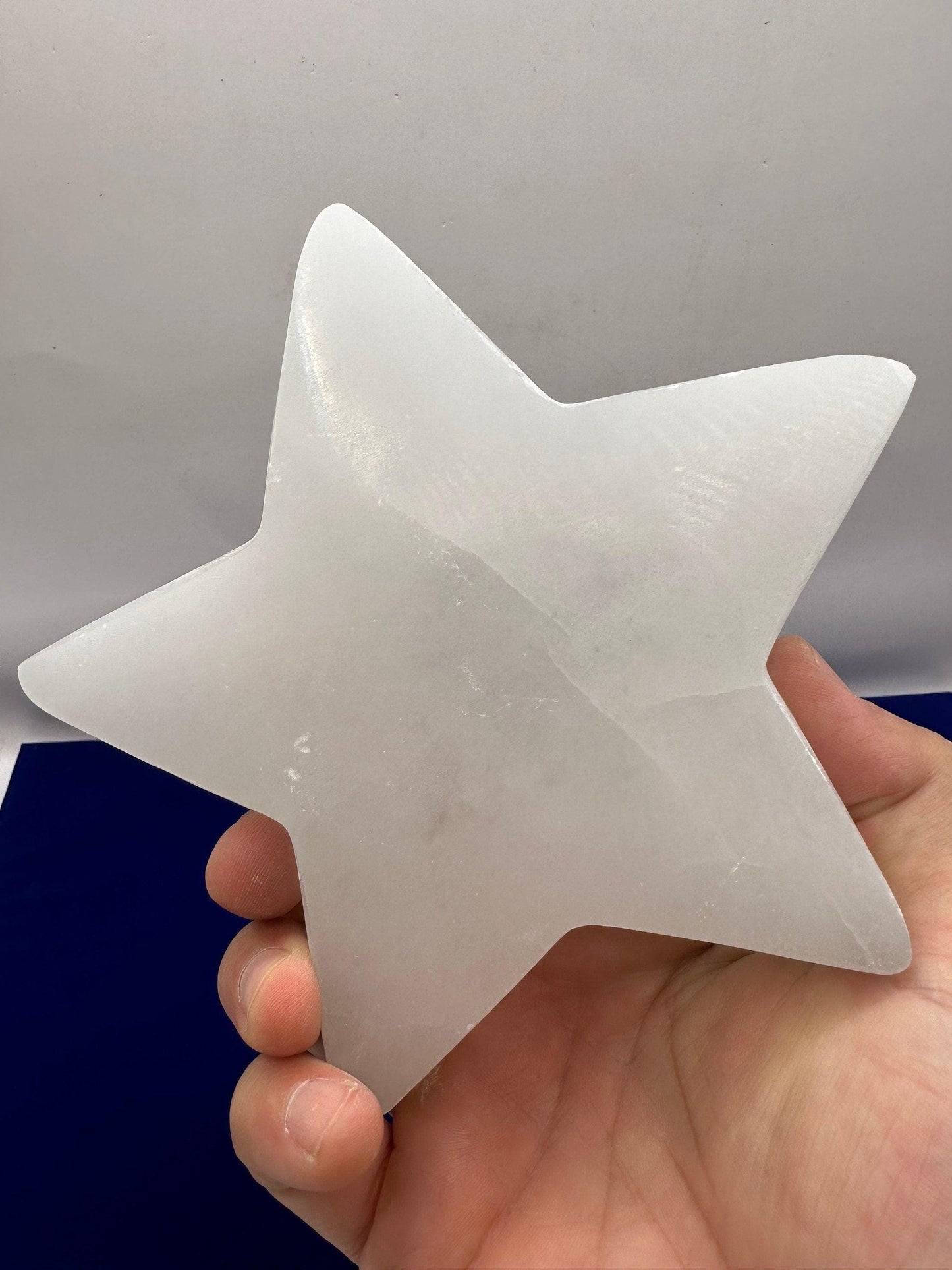 Selenite Star Shaped Charging Bowl, Moroccan Selenite, Energy Healing, Reiki, Handmade Bowl, smooth surfaces,  1 lb 3.4 ounces