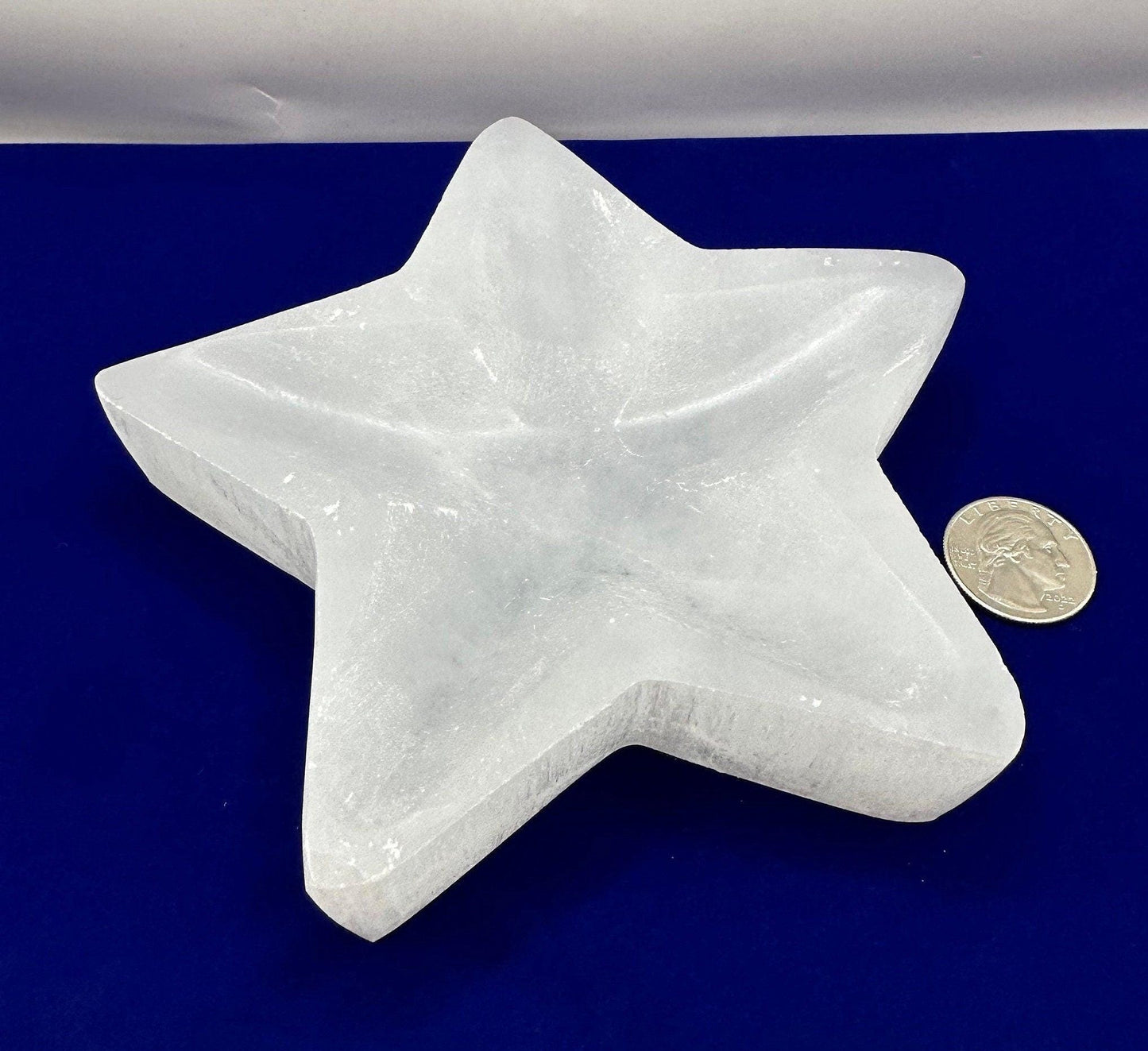 Selenite Star Shaped Charging Bowl, Moroccan Selenite, Energy Healing, Reiki, Handmade Bowl, smooth surfaces,  1 lb 3.4 ounces