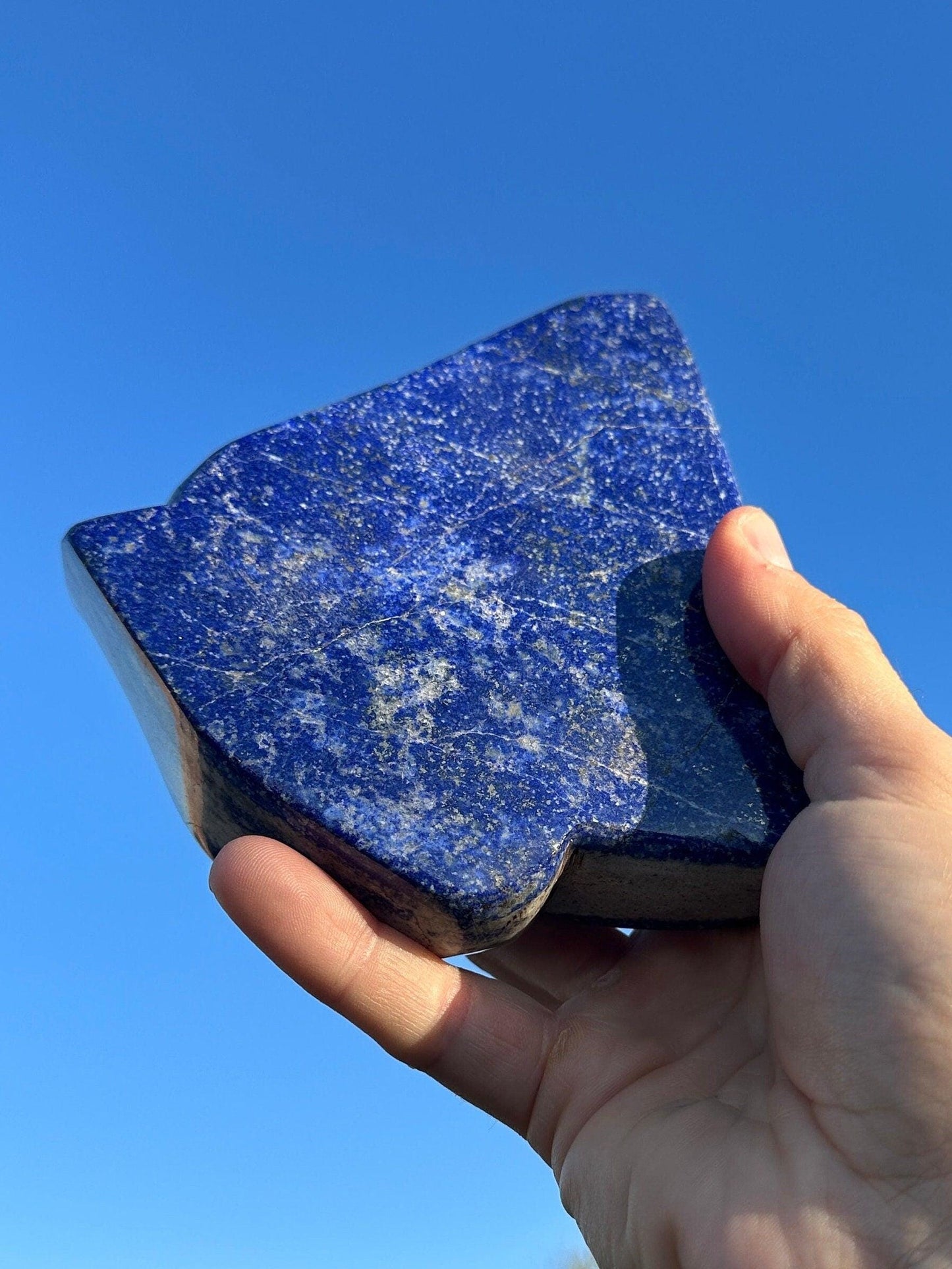 Beautiful High Quality Lapis Lazuli Stone Slab, Rock Collection, Home Decor, Reiki, Throat Chakra, Energy Work, 1 lbs 11.4 ounces