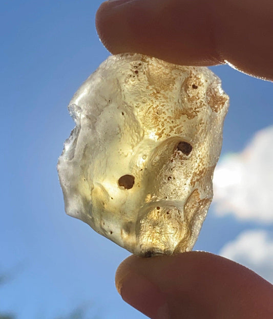 Beautiful Green Libyan Desert Glass, Tektite, Golden Moldavite, Manifestation Talisman, With sand grains, Astronomy gift, 19.45 grams