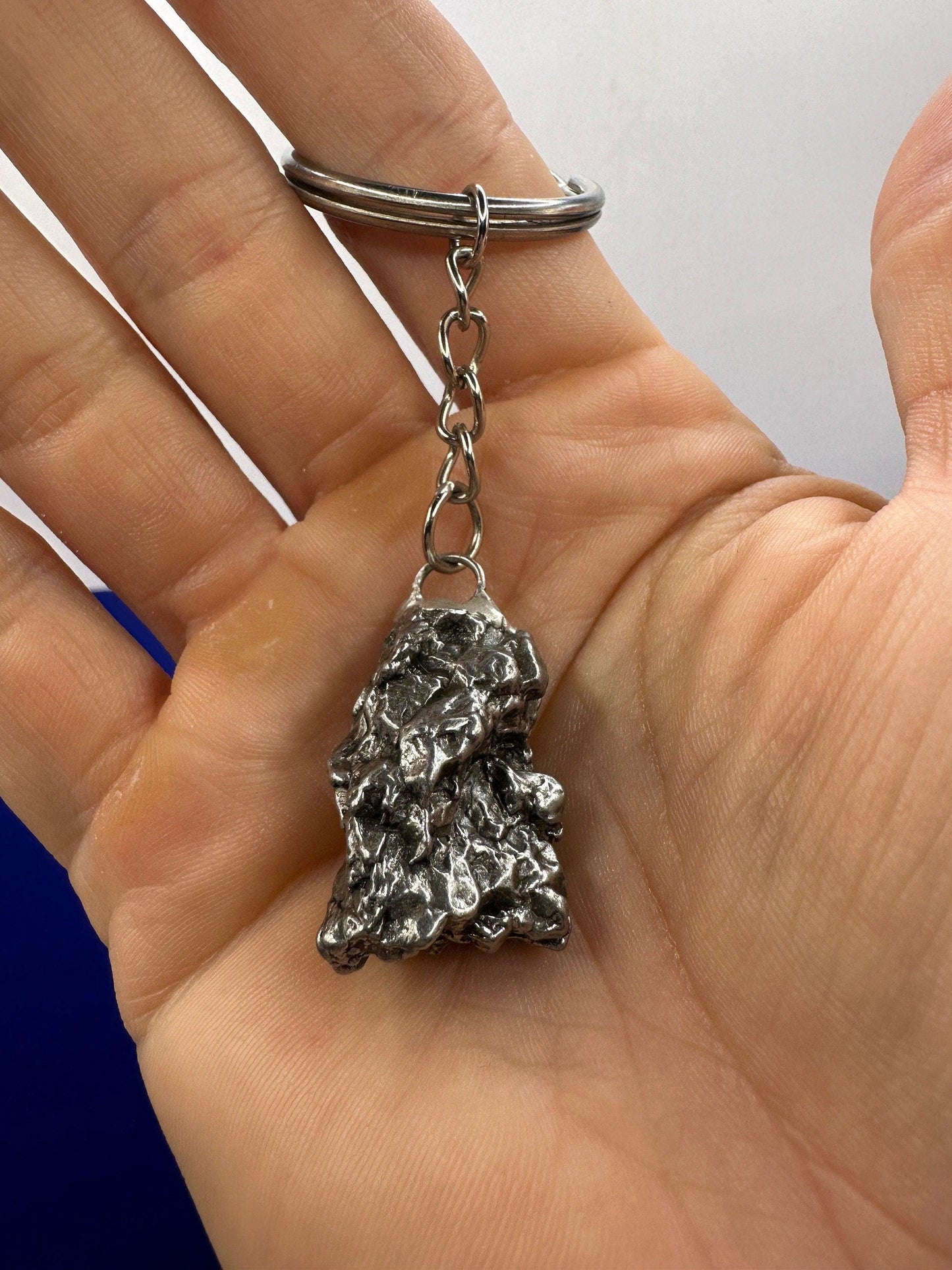 Rare Genuine Meteorite Campo del Cielo Keychain 35.31 grams, Beautiful and unique meteorite formation, Astronomy Gift, Space Gift