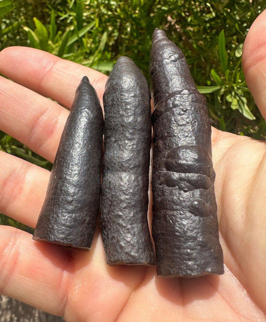 Rare and Unique Large Elongated Prophecy Stones from Egypt, Lot of Three, Witches Fingers, Authentic, Inner Vision, Dreamwork, 147.97 grams