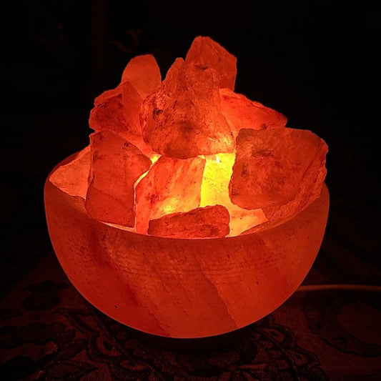 Beautiful Himalayan Salt Crystal Lamp, Bowl Lamp, Healing Energy, Prosperity Bowl, Home Decor, Office Decor, Reiki, 6 lbs 7.9 ounces