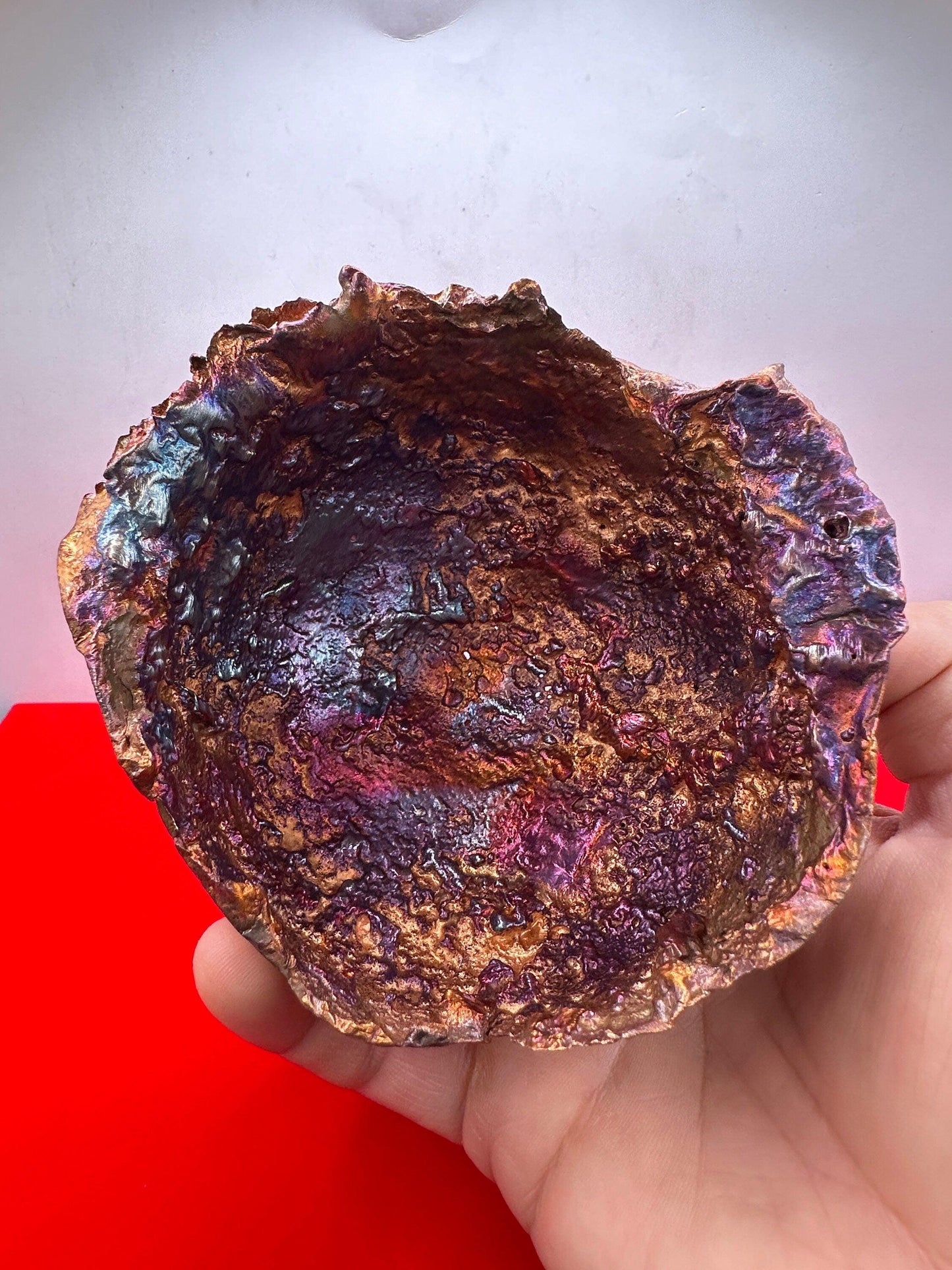 Rare Beautiful Fiery Reddish colored Medium Splash Copper Bowl from Arizona, Southwest Gift, A Unique Gift, Birthday Gift, 15 ounces