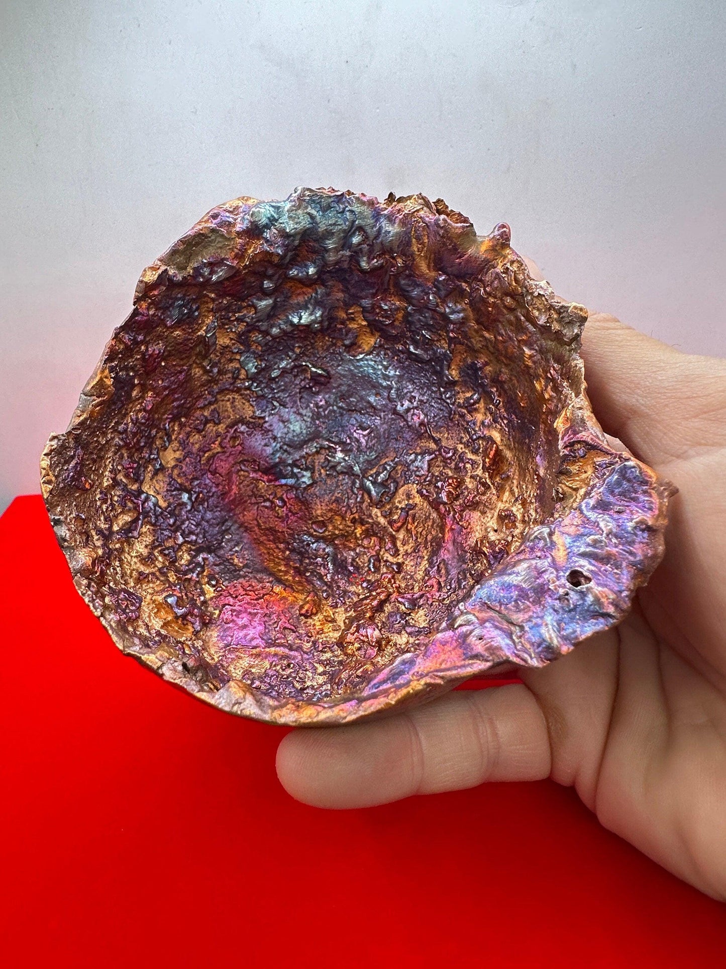 Rare Beautiful Fiery Reddish colored Medium Splash Copper Bowl from Arizona, Southwest Gift, A Unique Gift, Birthday Gift, 15 ounces