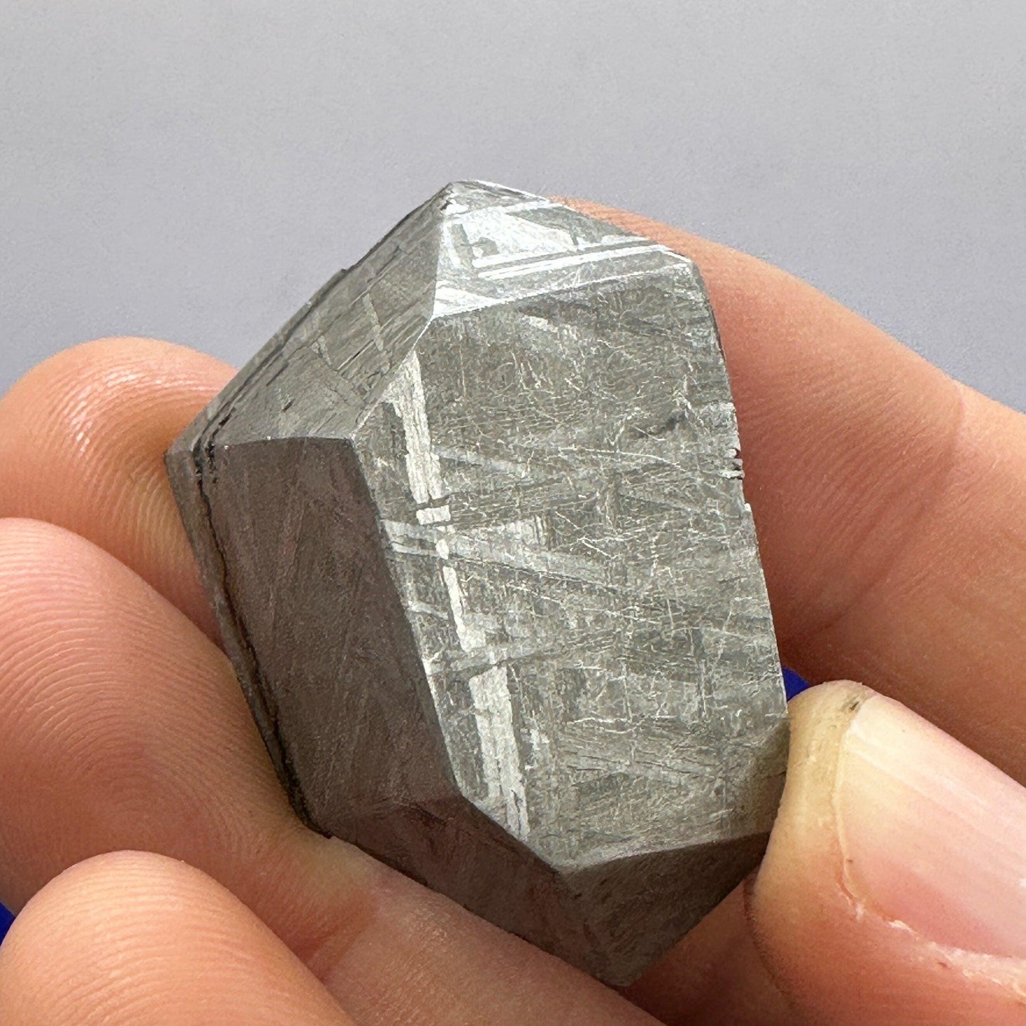 Muonionalusta Meteorite, Triangular Shaped, Etched and Polished, Sweden, Astronomy Gift, Authentic Muonionalusta Meteorite, 34.43 grams