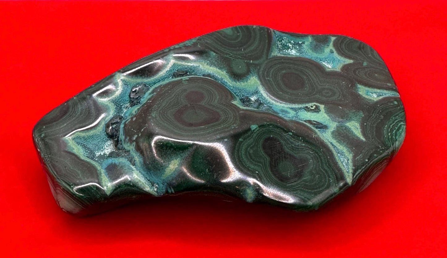 Polished Malachite Chrysocolla Formation, Malachite Paperweight, Malachite, Heart Chakra, Protection, Home Decore, Office Decor, 378 grams