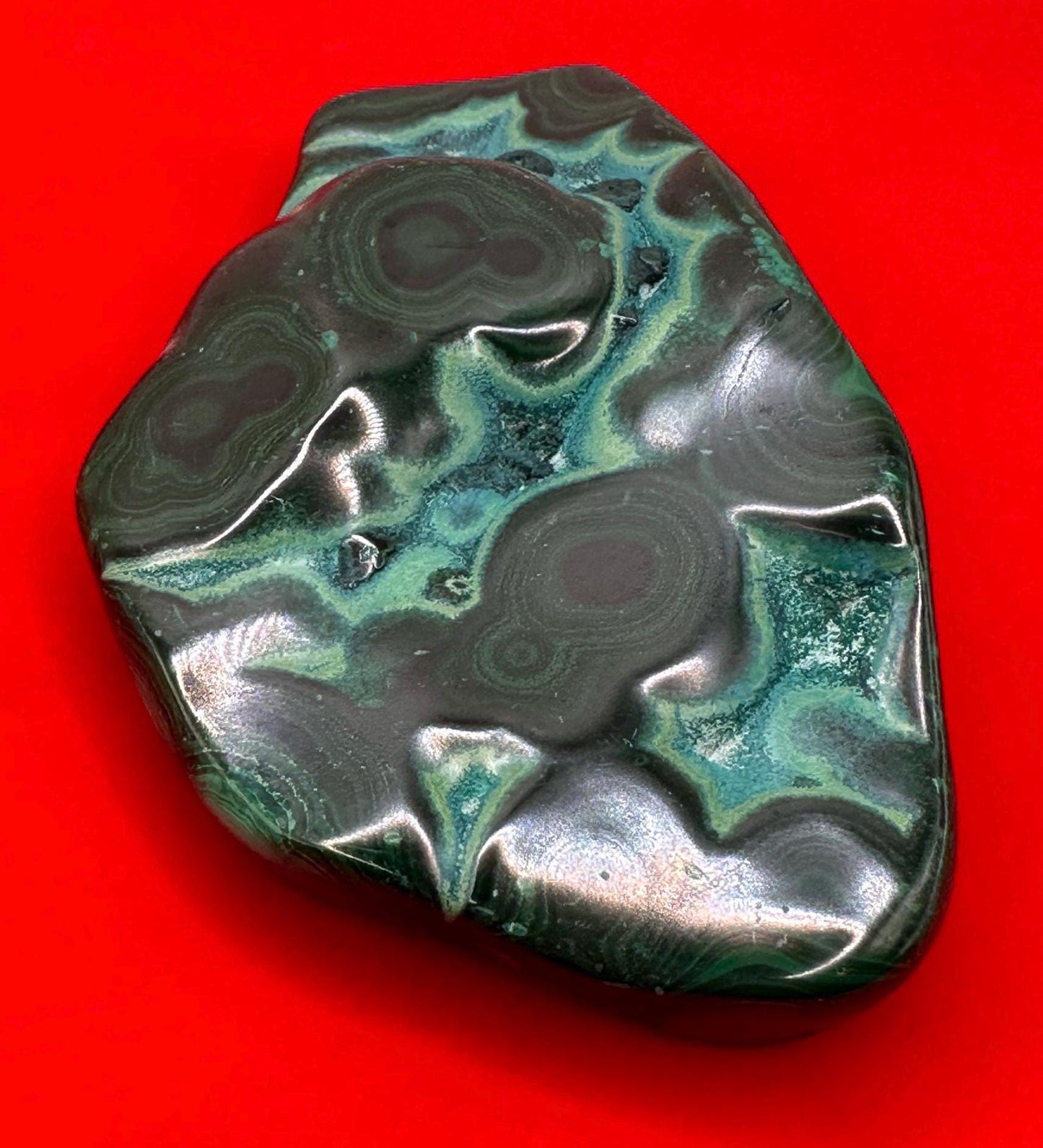 Polished Malachite Chrysocolla Formation, Malachite Paperweight, Malachite, Heart Chakra, Protection, Home Decore, Office Decor, 378 grams