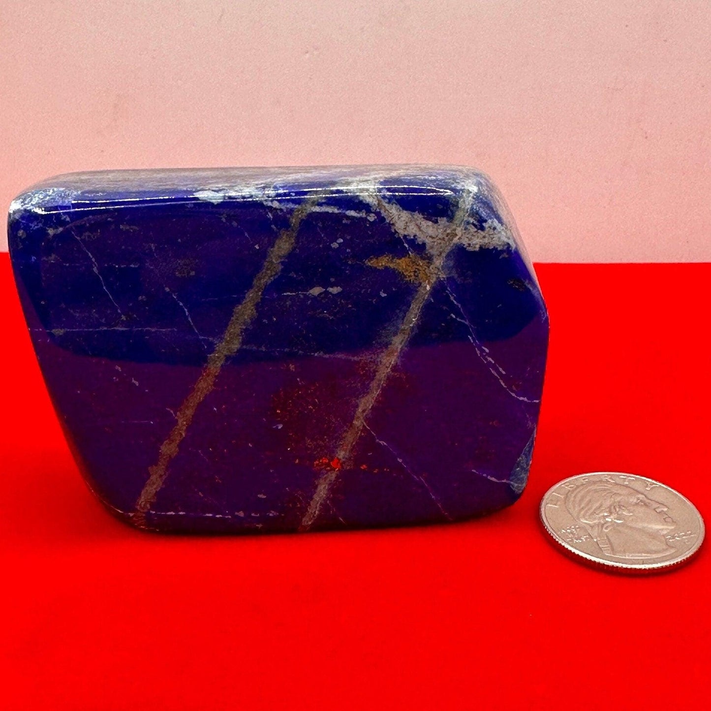 Beautiful High Quality Lapis Lazuli Stone Slab, Rock Collection, Home Decor, Office Decor, Reiki,Throat Chakra, Energy Work, 8.9 ounces