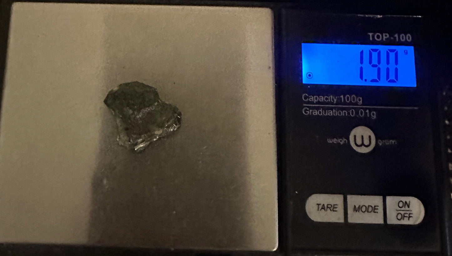 Moldavite Tektite Specimen, High Quality, Transformation, Manifestation, Reiki, Athentic, Moldavite Crystal, 1.90 grams|9.5 carats