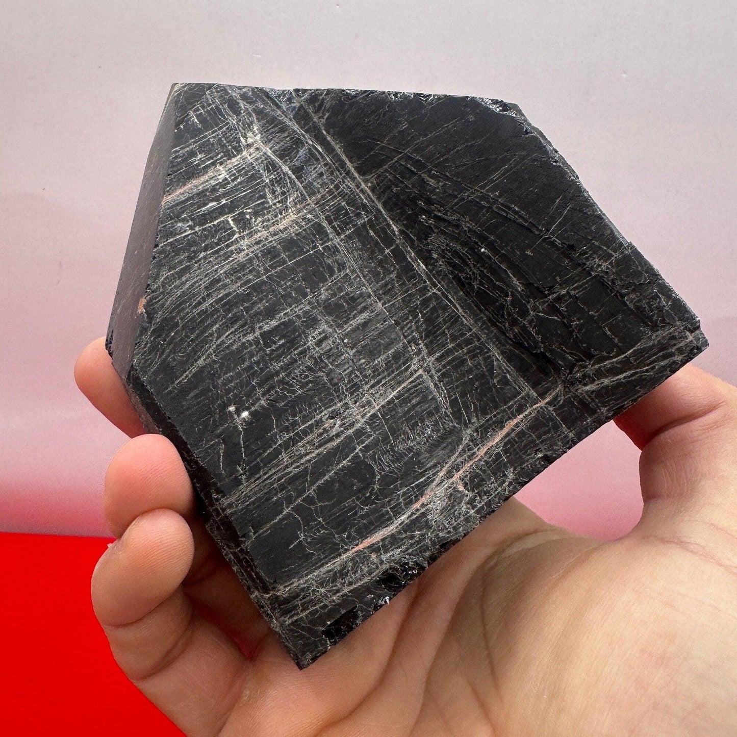 Black Tourmaline uncut natural stone, Beautiful and I cute, Psychic Protection, Rock Collection, Office Decor, Home Decor, 1 lb 8.1 ounces