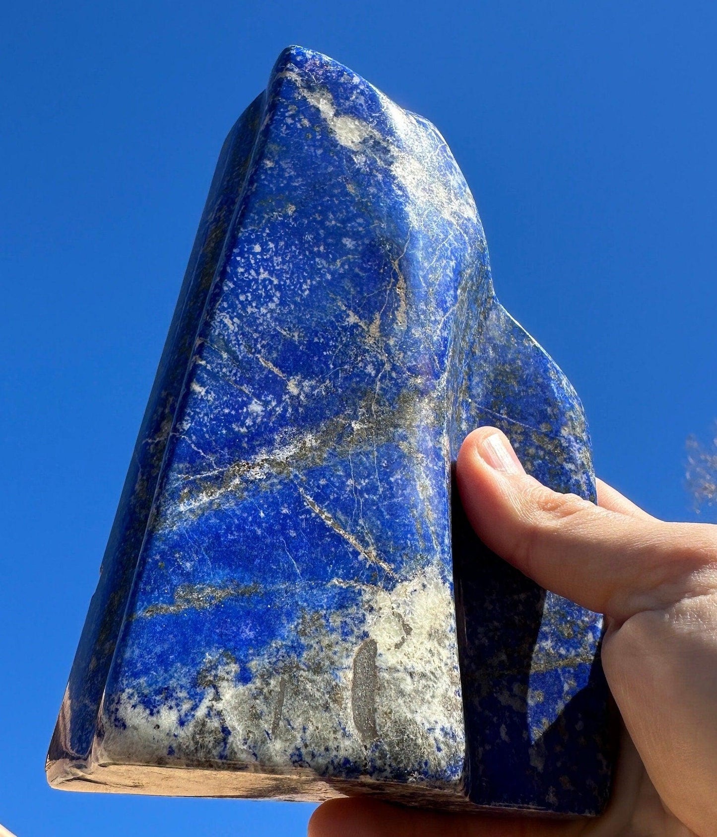 Beautiful High Quality Lapis Lazuli Stone Slab, Rock Collection, Home Decor, Reiki, Throat Chakra, Energy Work, 3 lbs 3.0 ounces