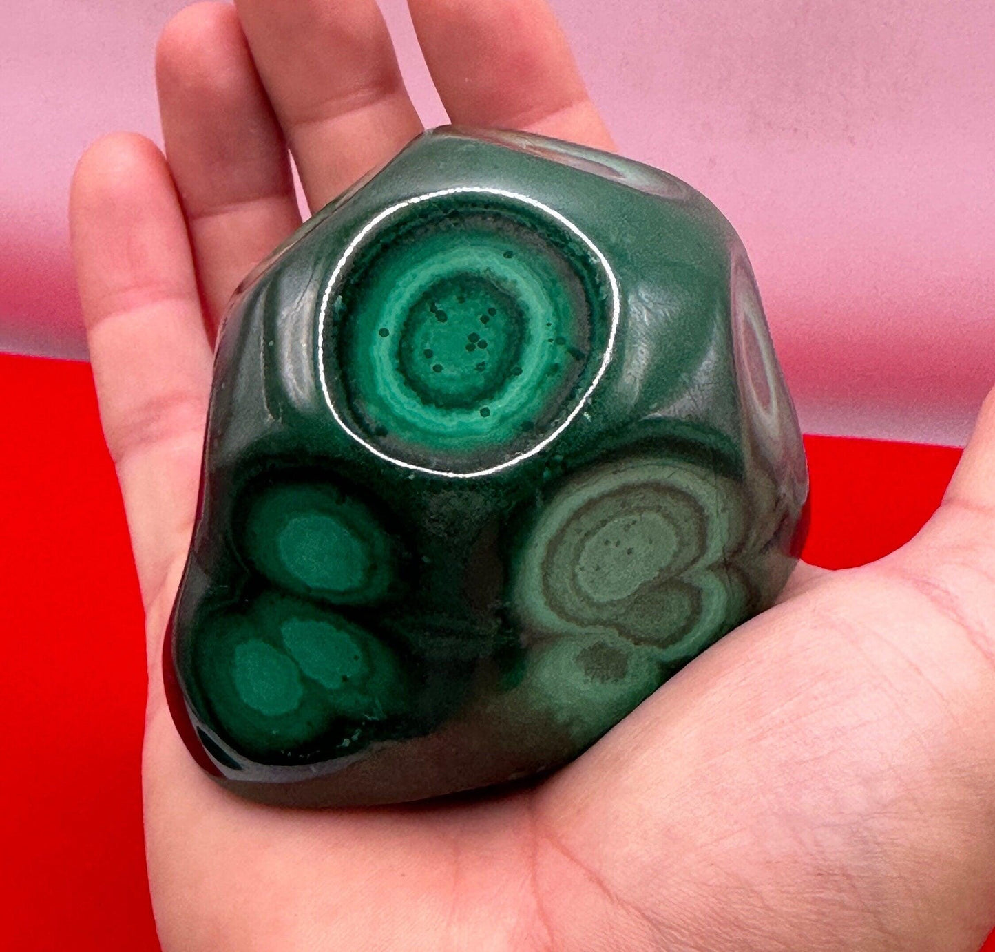 Polished Malachite Formation, Malachite Paperweight, Malachite Centerpiece, Heart Chakra, Excellent Quality, Protection, 620 grams