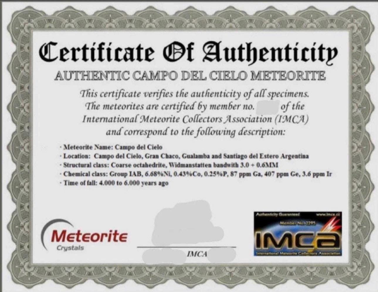 Campo del Cielo Meteorite Pendant: Authentic Astronomy Gift, Space Pendant, 20.08 Grams
