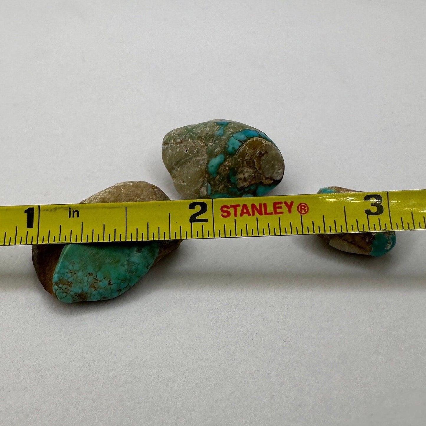 Beautiful Nevada #8 Turquoise Nuggets, Lot of Three, Number Eight, Turquoise, Nevada Turquoise, 12.25 grams|61.25 carats total weight