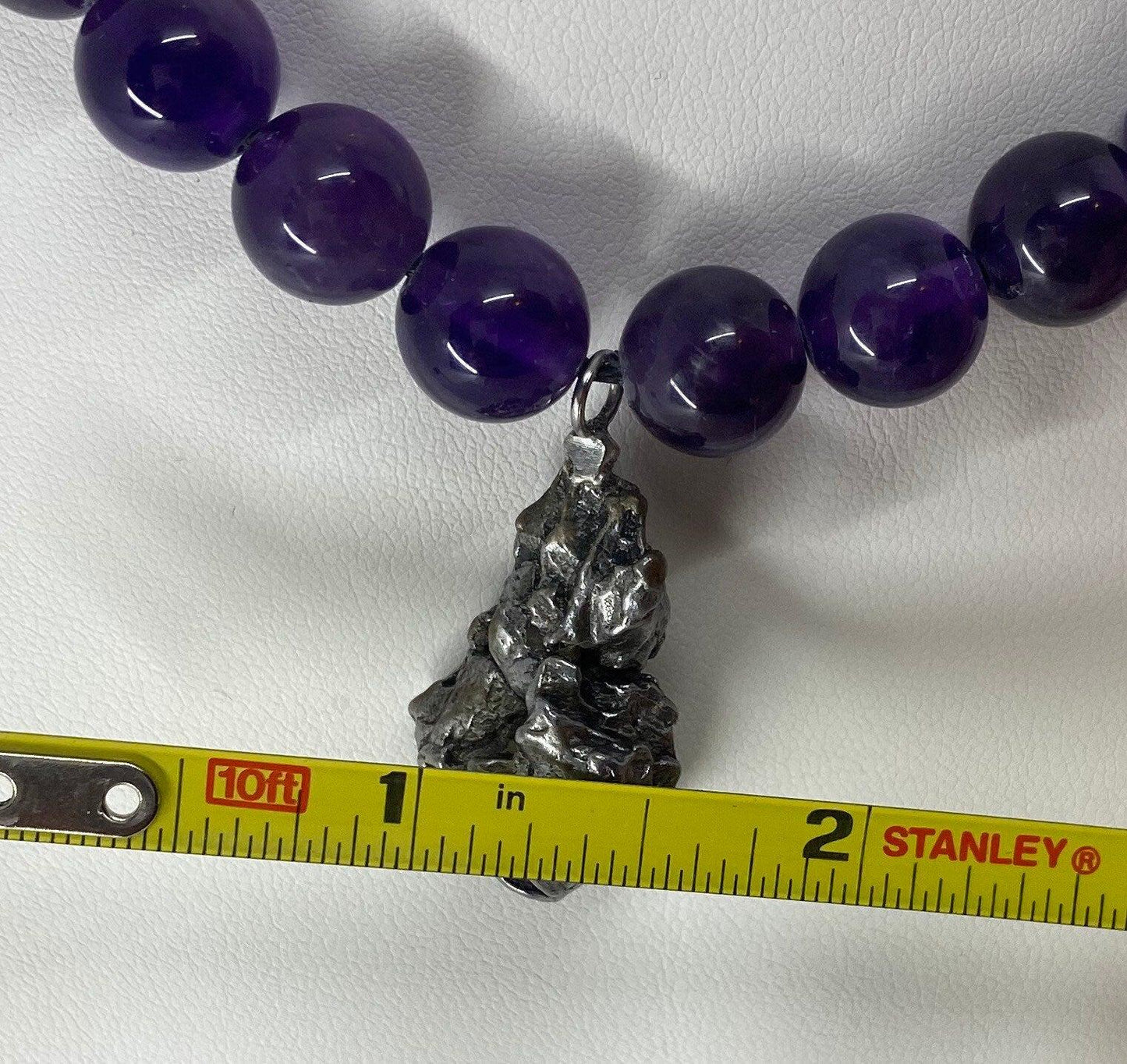 Meteorite Above and Below Necklace, 28.39 grams, Beautiful and unique meteorite with natural amethyst beads, the perfect gift