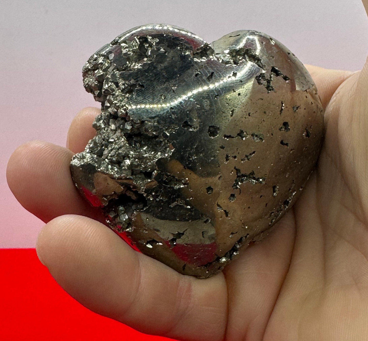 Pyrite Heart, Beautiful Pyrite, Heart Shaped, Balance, Heart, Arizona Pyrite, willpower, Mothers Day Gift, Fools Gold, 8.8 ounces