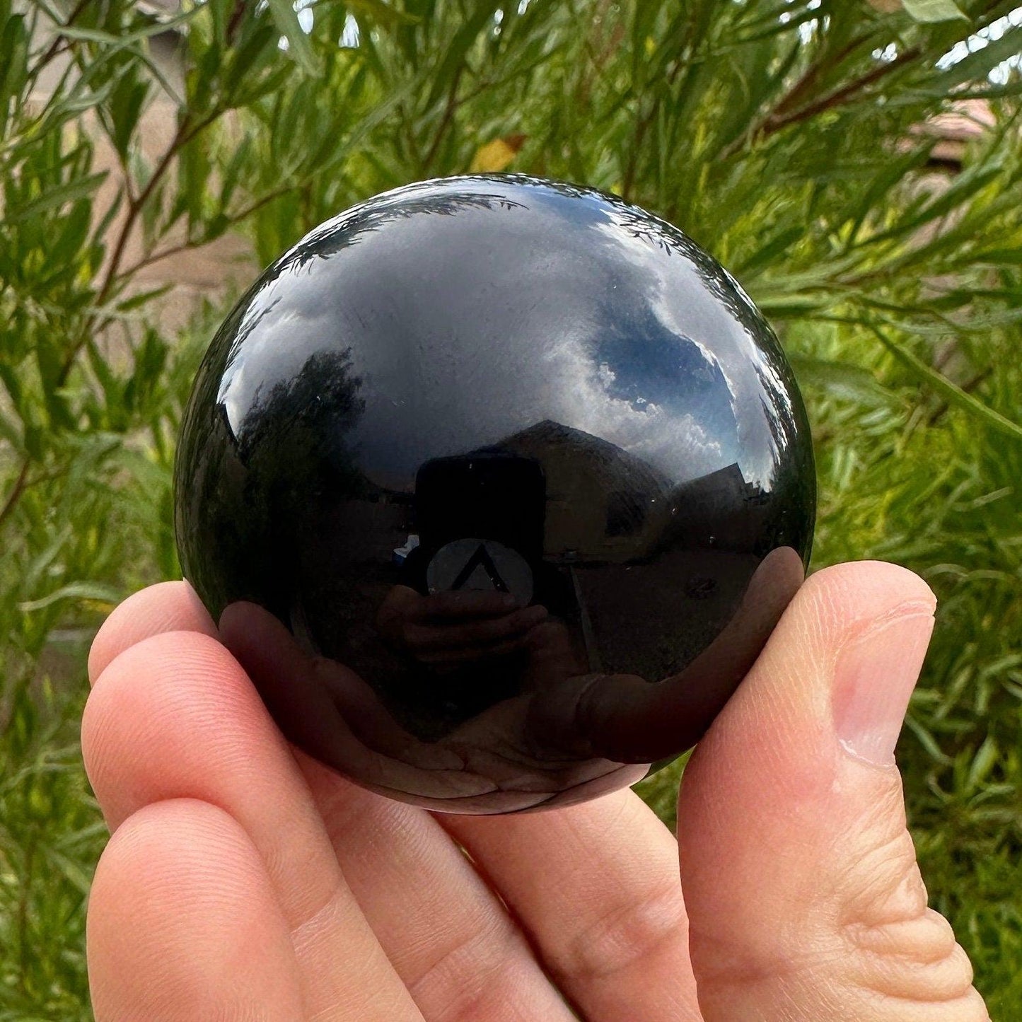 Obsidian Sphere, Polished Obsidian, Crystal Sphere, Obsidian, Energy work, Protection, Reiki Energy, Dragon Glass, 7.0 ounces