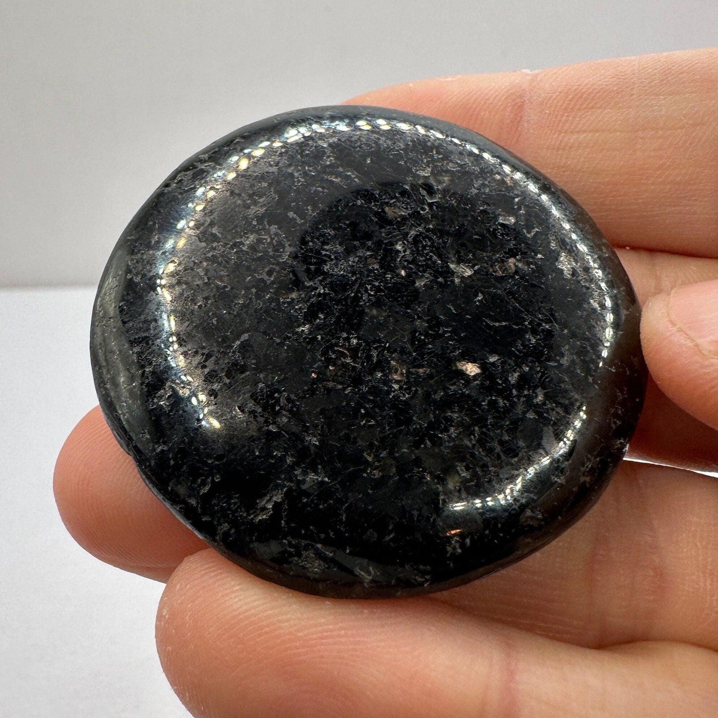 Nuummite Stone, Polished Nuummite, Greenland, Reiki, Rock Collection, Manifesting, Grounding, Energy Work, Reiki Creativity, 34.43 grams