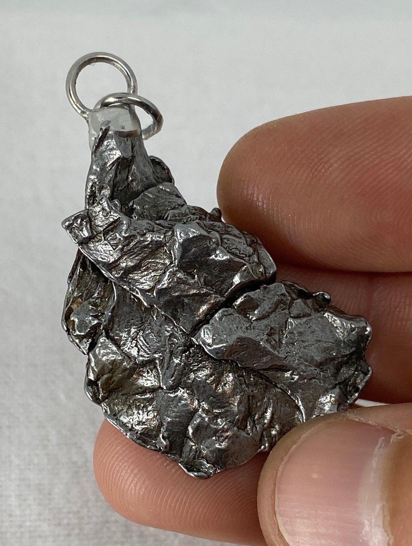 Meteorite Campo del Cielo Pendant 17.00 grams, Beautiful and unique meteorite formation, a gift from the cosmos