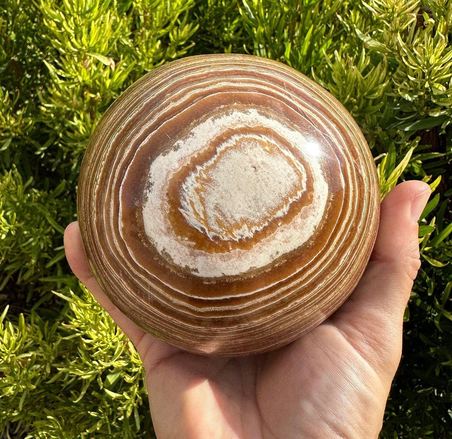 Polished Aragonite Sphere, Large Polished Sphere, Stone Sphere, Office Decor, Balances Energy, Home Decore, 4 lbs 11.4 ounces