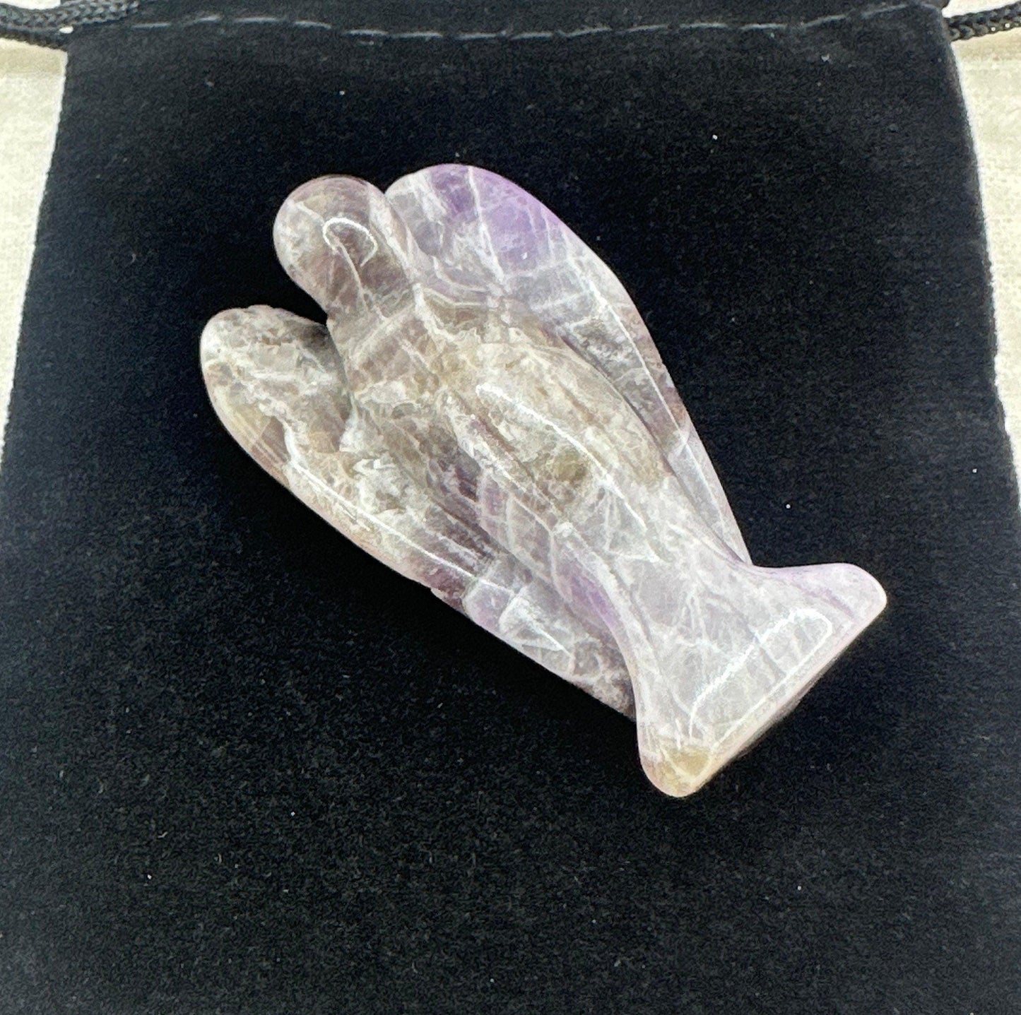 Amethyst Angel, Pocket Stone, Protection Stone, Guardian Angel, Amethyst, Amethyst Angel Figurine, Angel Figurine, 29.13 grams