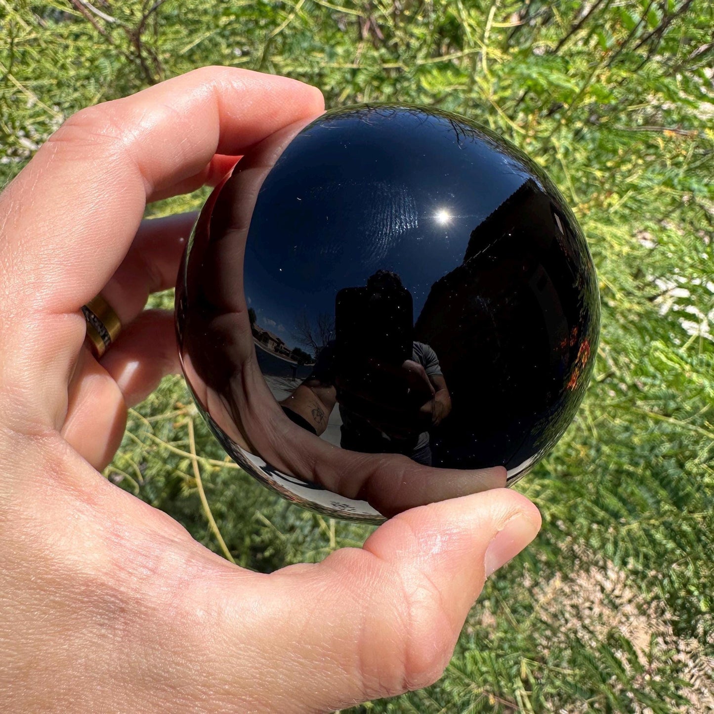 Obsidian Sphere, Polished Obsidian, Crystal Sphere, Obsidian, Energy work, Protection, Reiki Energy, Dragon Glass, 1 lb 5.3 ounces