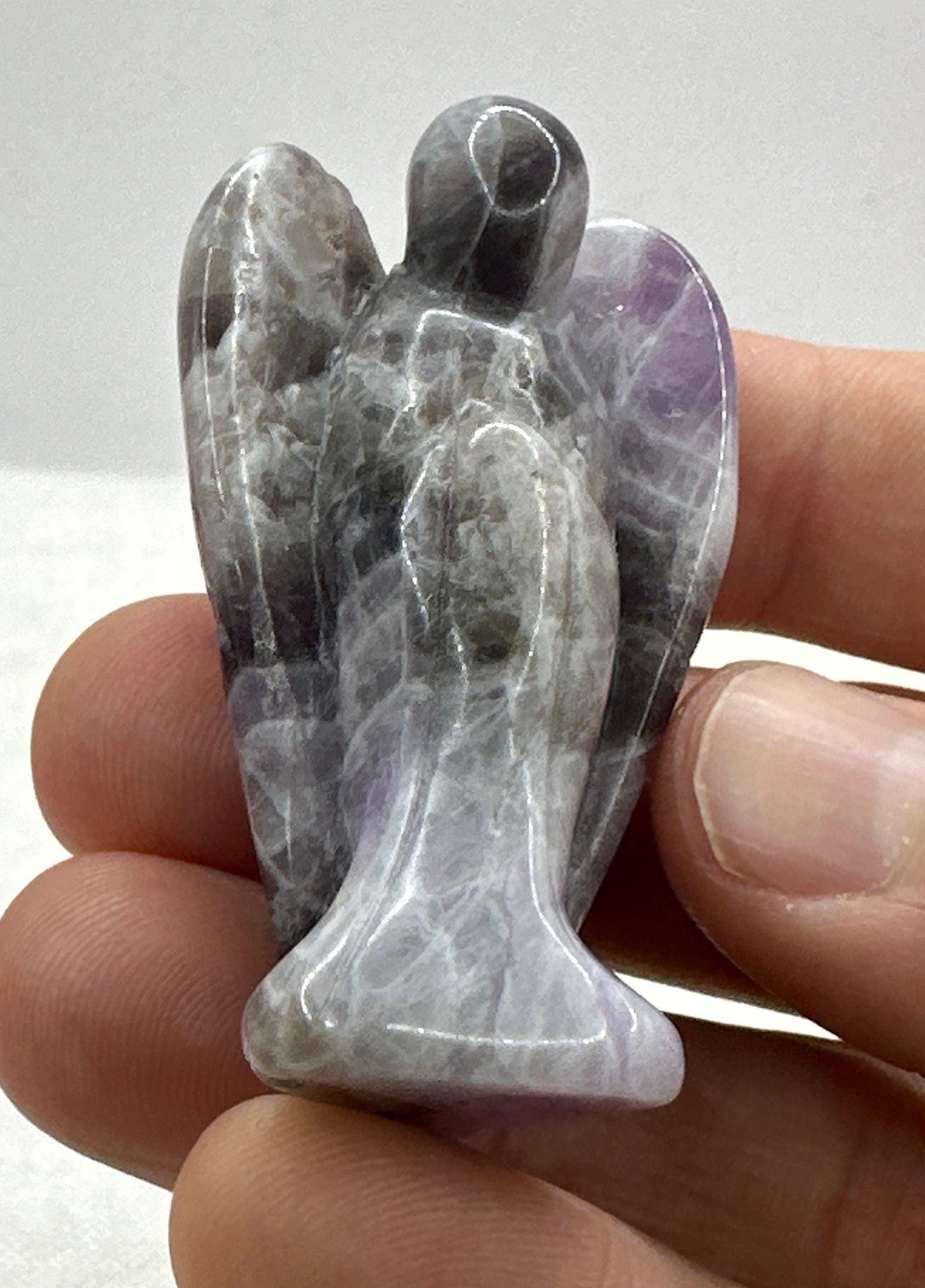 Amethyst Angel, Pocket Stone, Protection Stone, Guardian Angel, Amethyst, Amethyst Angel Figurine, Angel Figurine, 29.13 grams