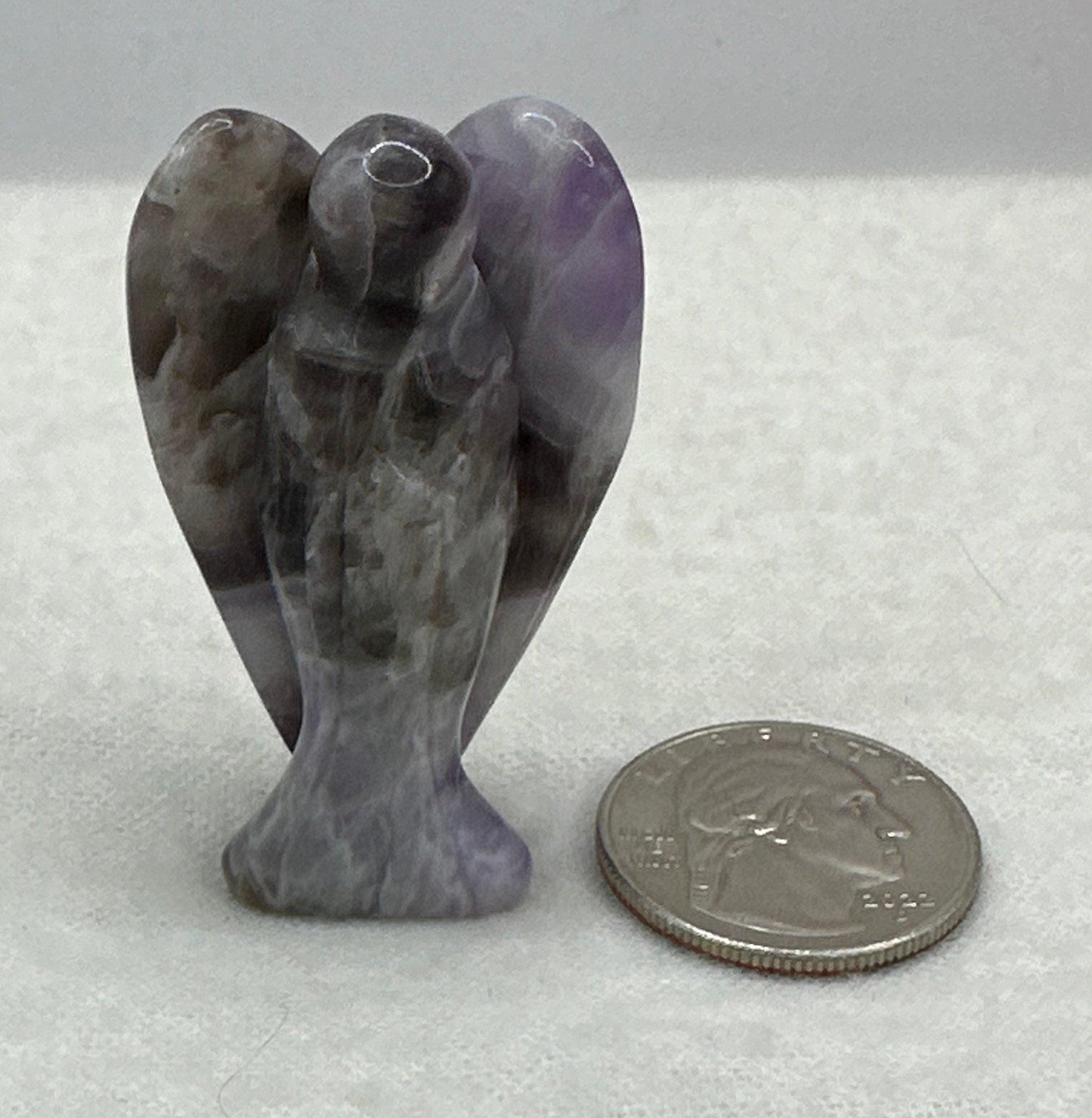 Amethyst Angel, Pocket Stone, Protection Stone, Guardian Angel, Amethyst, Amethyst Angel Figurine, Angel Figurine, 29.13 grams