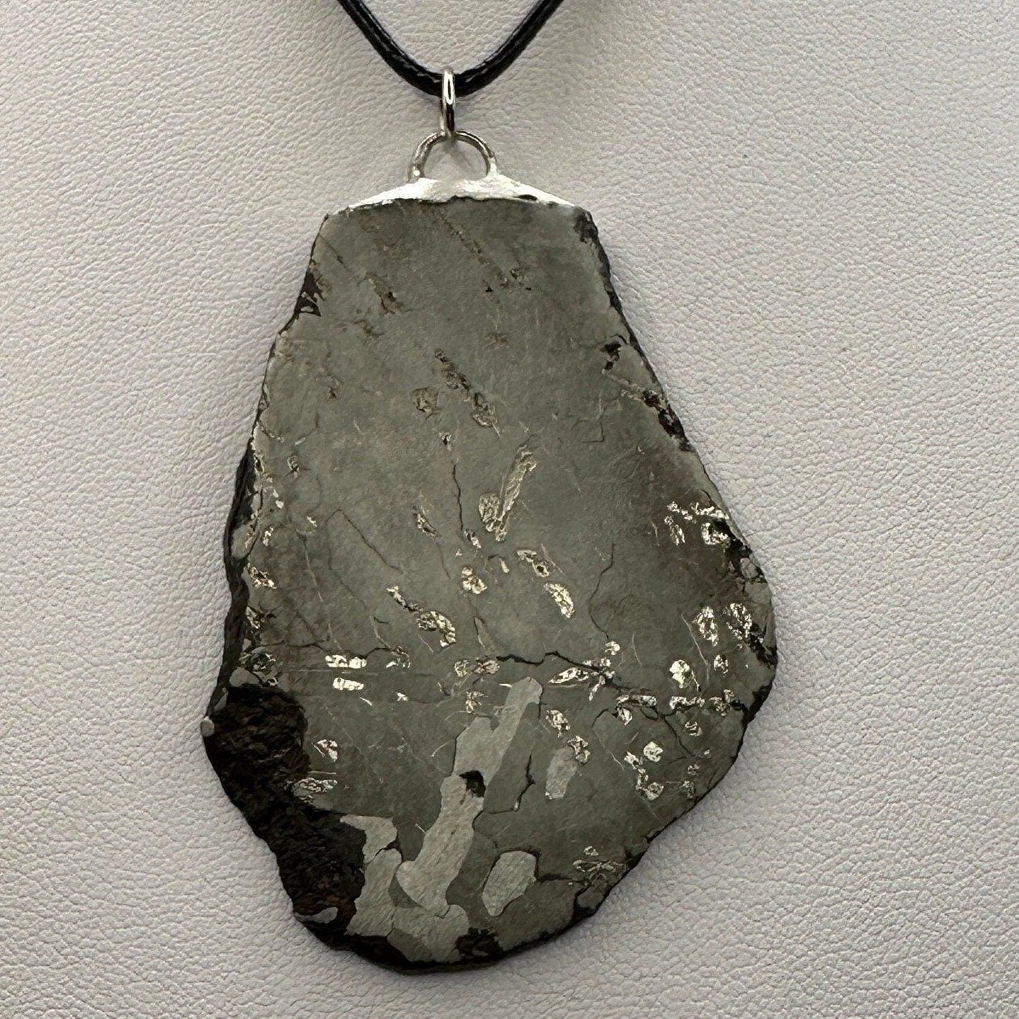 Beautiful Canyon Diablo Meteorite Slice Pendant, Etched and Polished, 57.51 grams, Astronomy Gift, Meteorite Jewelry, Meteorite Pendant, COA