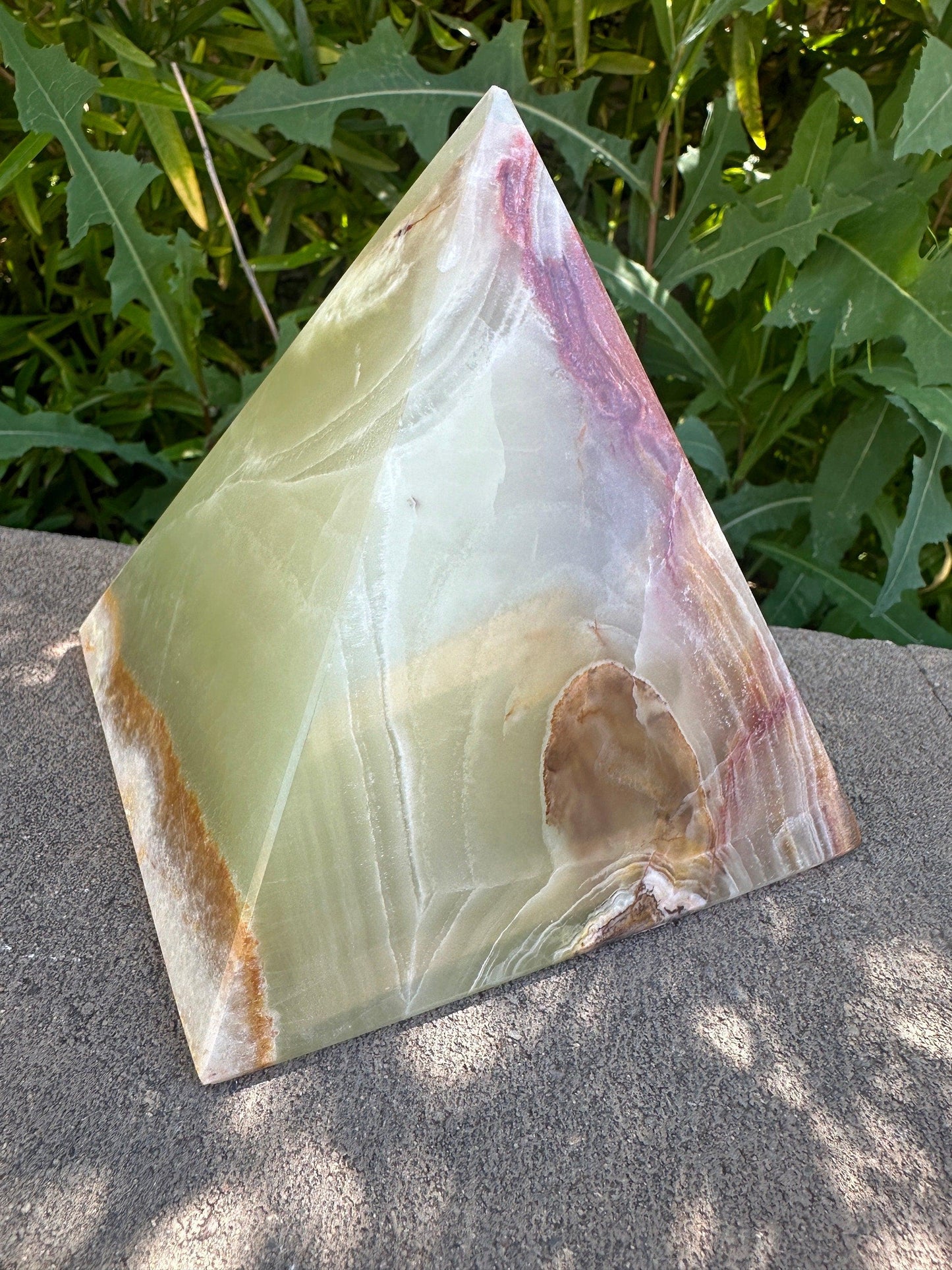 Beautiful High Quality Green Onyx Pyramid, Rock Collection, Home Decor, Office Decor, Reiki,Onyx, Heart Chakra, Energy Work, 4 lb 8.5 ounces