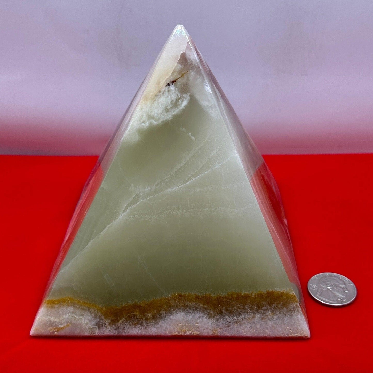 Beautiful High Quality Green Onyx Pyramid, Rock Collection, Home Decor, Office Decor, Reiki,Onyx, Heart Chakra, Energy Work, 4 lb 8.5 ounces