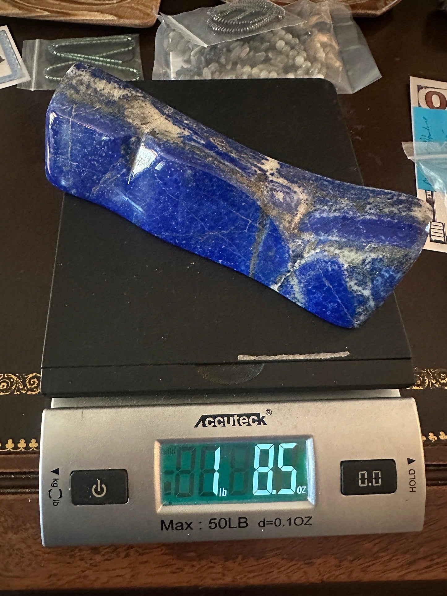 Beautiful High Quality Lapis Lazuli Stone Slab, Rock Collection, Home Decor, Reiki, Throat Chakra, Energy Work, 1 lbs 8.5 ounces