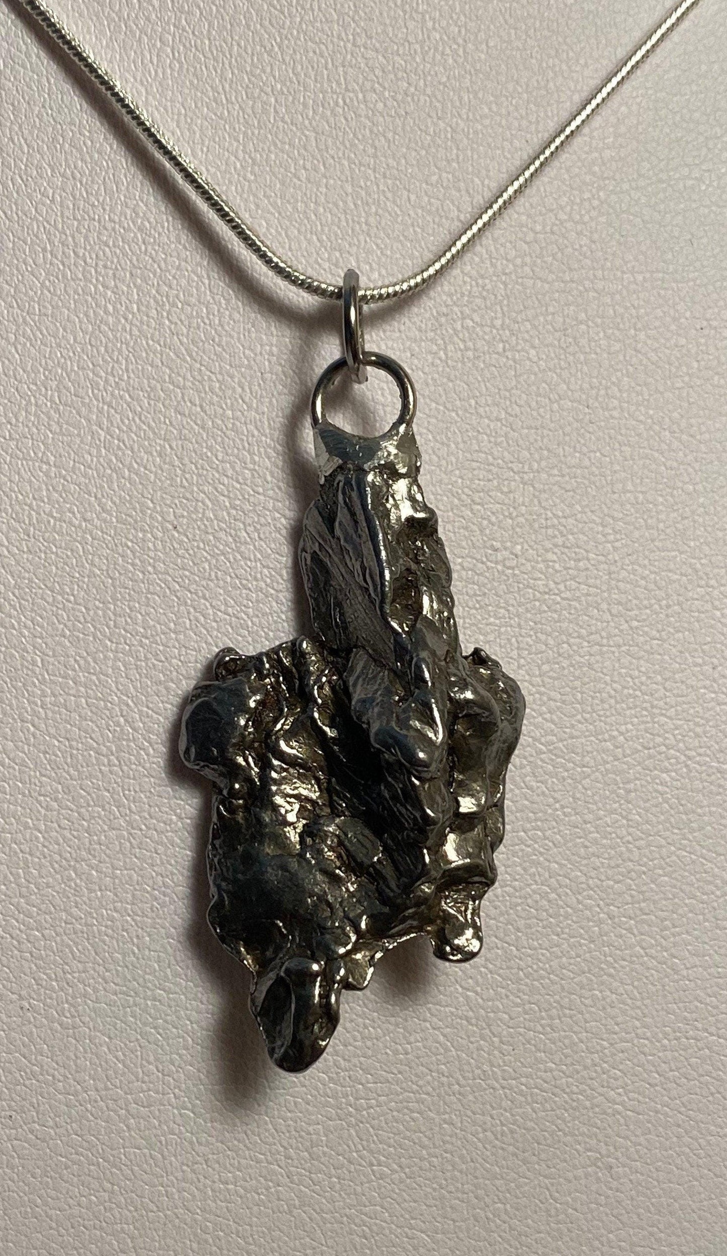 Meteorite Campo del Cielo Nugget Pendant 14.71 grams, a beautiful and unique shape, beautiful shiny smooth back,a gift from the cosmos