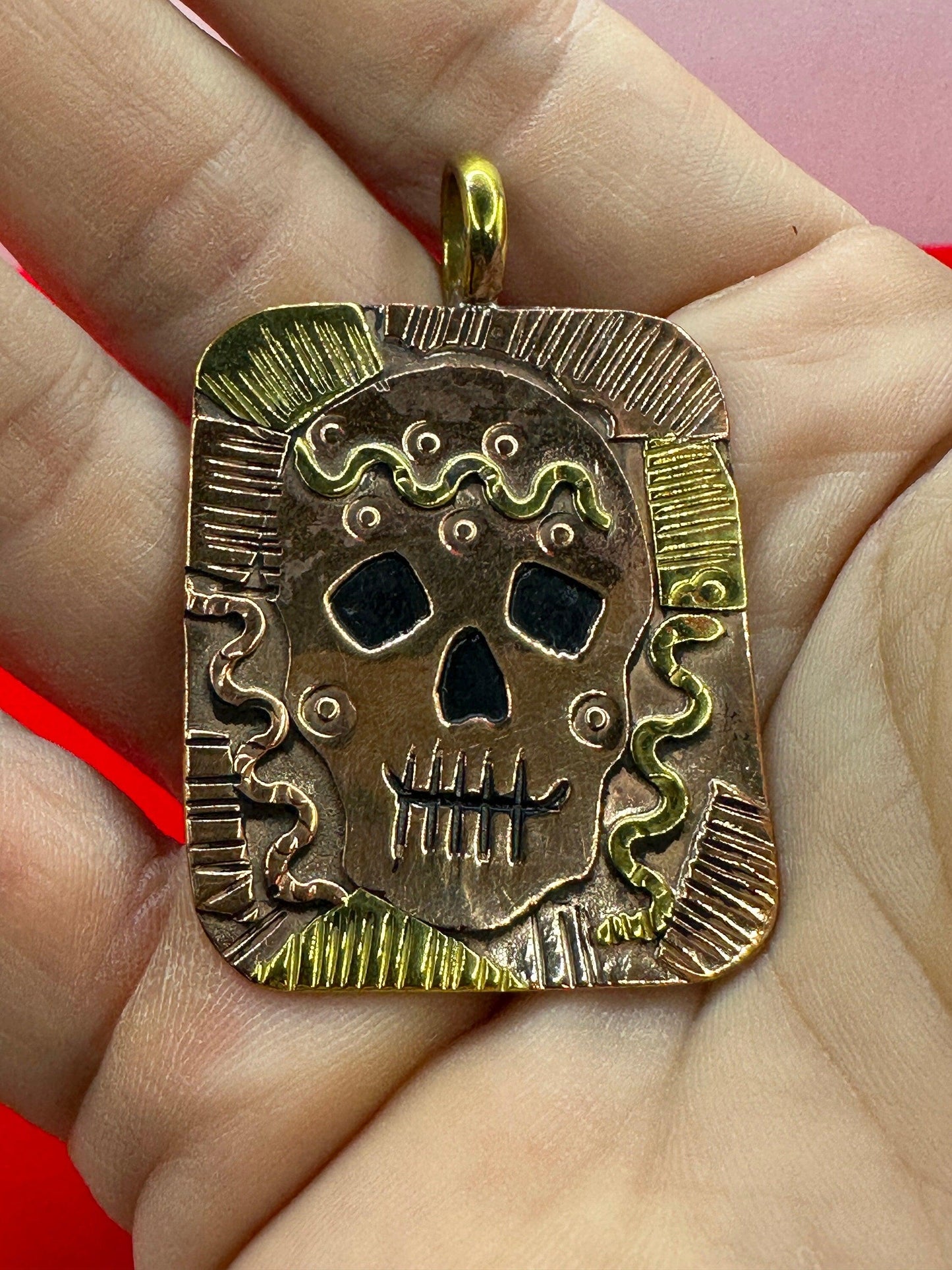 Beautiful Handmade Copper Pendant, Dia De Los Muertos Jewelry, Copper Jewelry, Copper Pendant, Arizona Copper, 10.81 grams