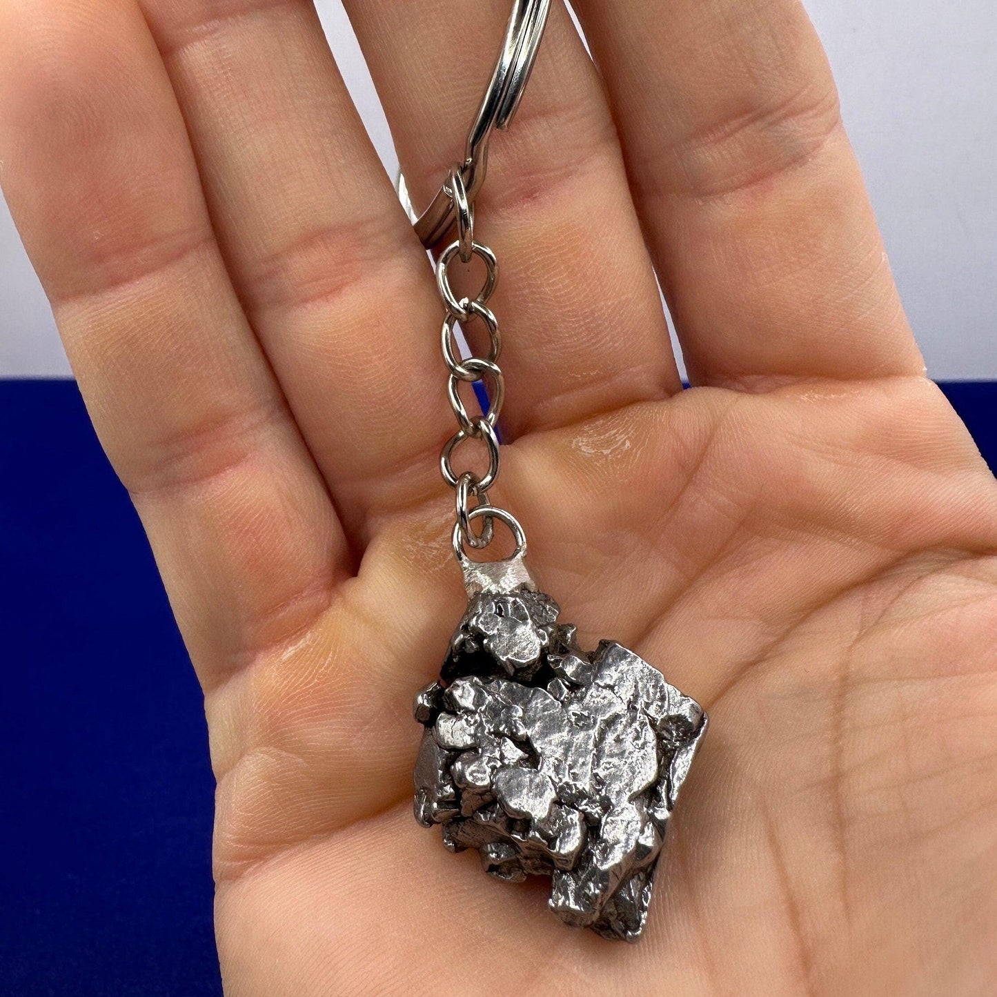 Rare Genuine Meteorite Campo del Cielo Keychain 25.63 grams, Beautiful and unique meteorite formation, Astronomy Gift, Space Gift